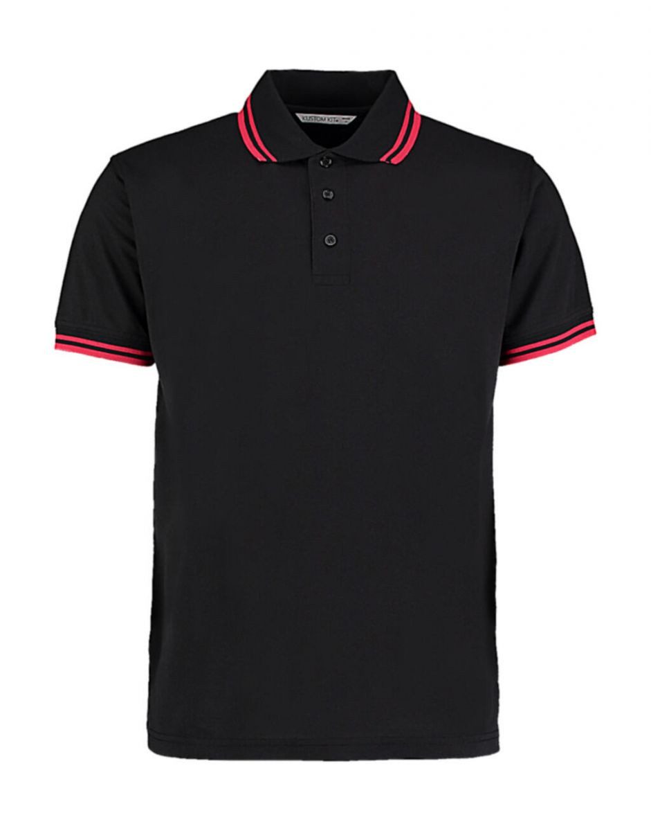 Kustom Kit Poloshirt Tipped Collar Herren Polo Shirt Halbmondpasse
