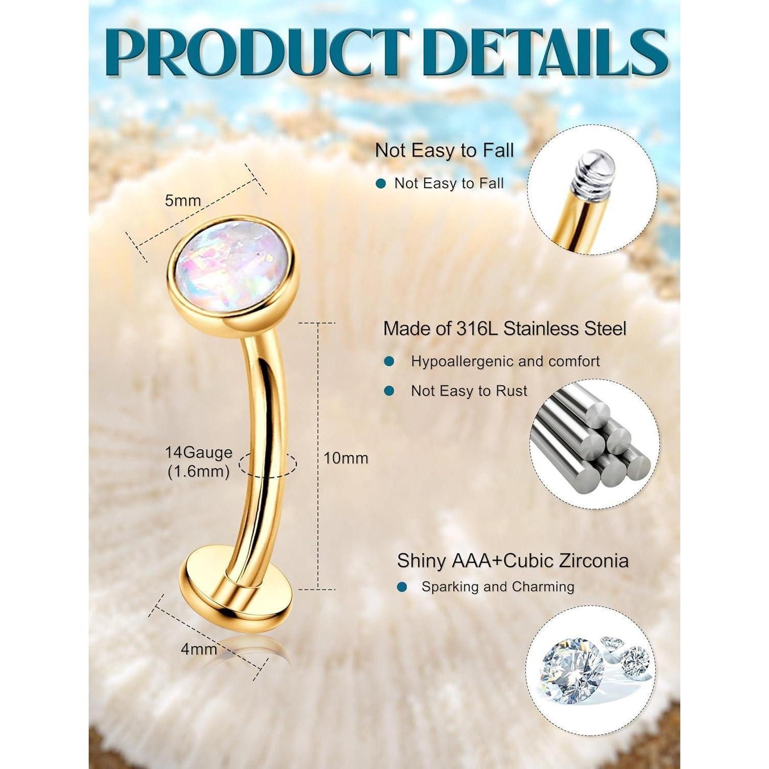 LuxusKollektion Bauchnabelpiercing-Set 9 Stück 14G Bauchnabelpiercing Chiru günstig online kaufen