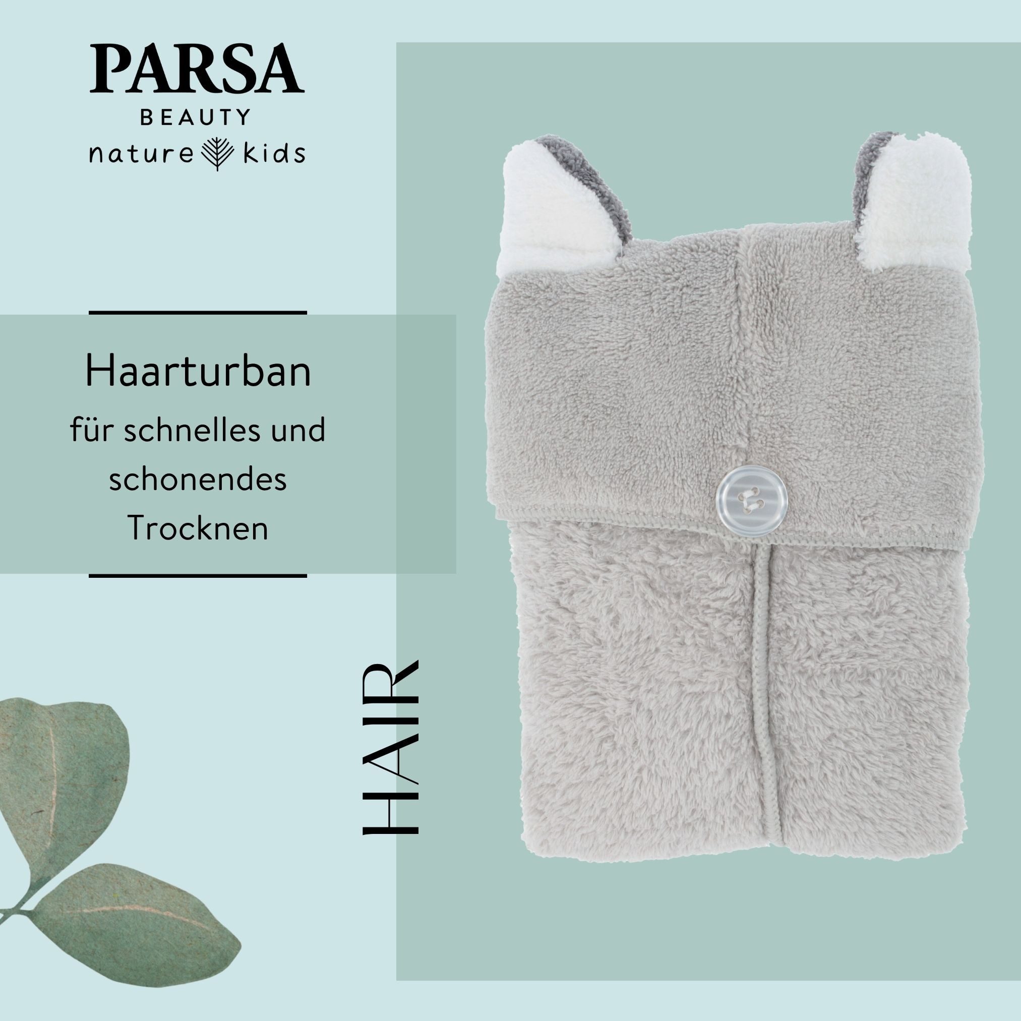 PARSA Beauty Turban Nature Kids Haarturban Koala aus saugstarkem Material f?r Kinder