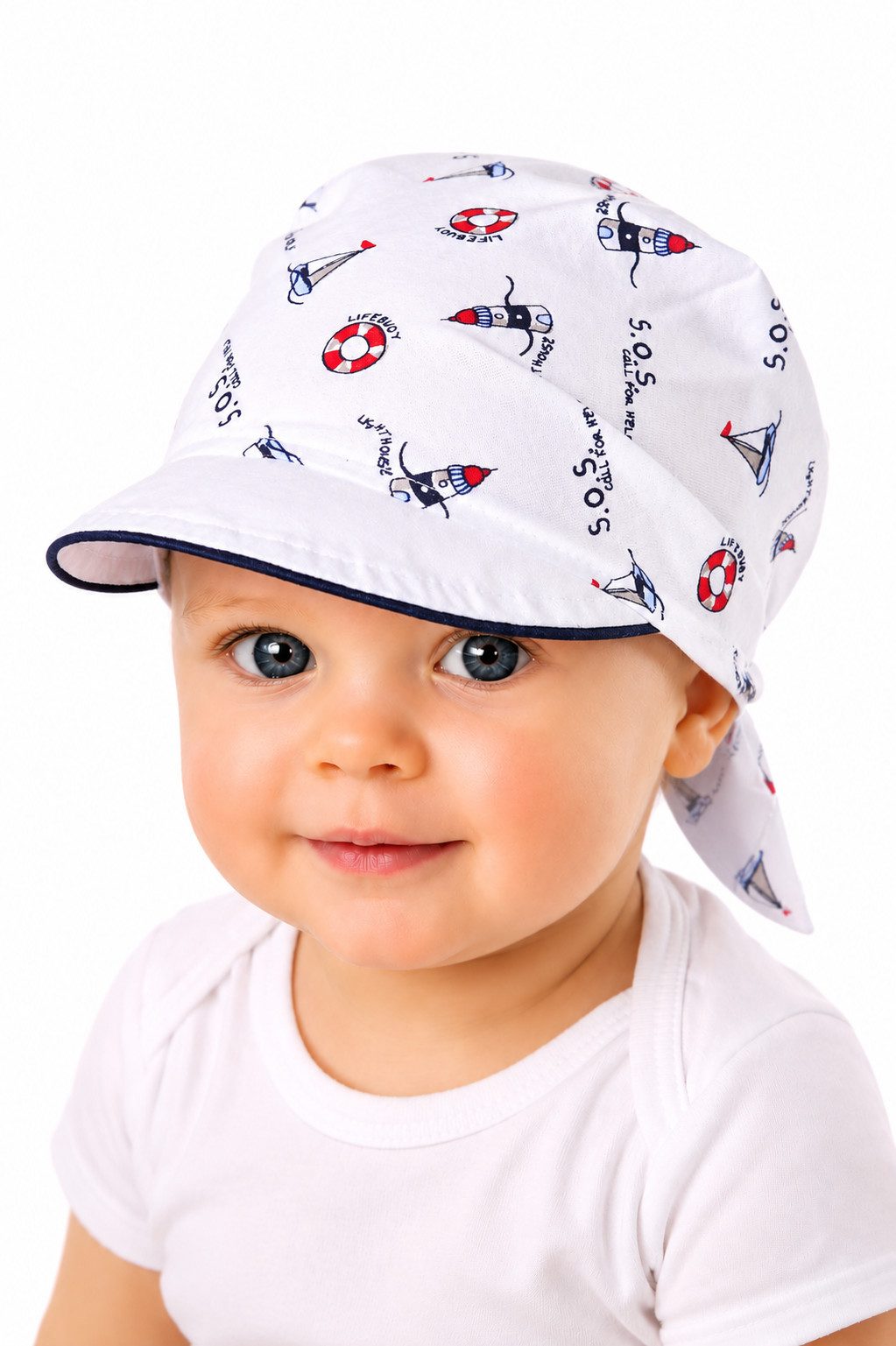 La Bortini Kopftuch Kopftuch Baby Kinder Bandana zum Binden Tuch mit Schirm Schirmmütze