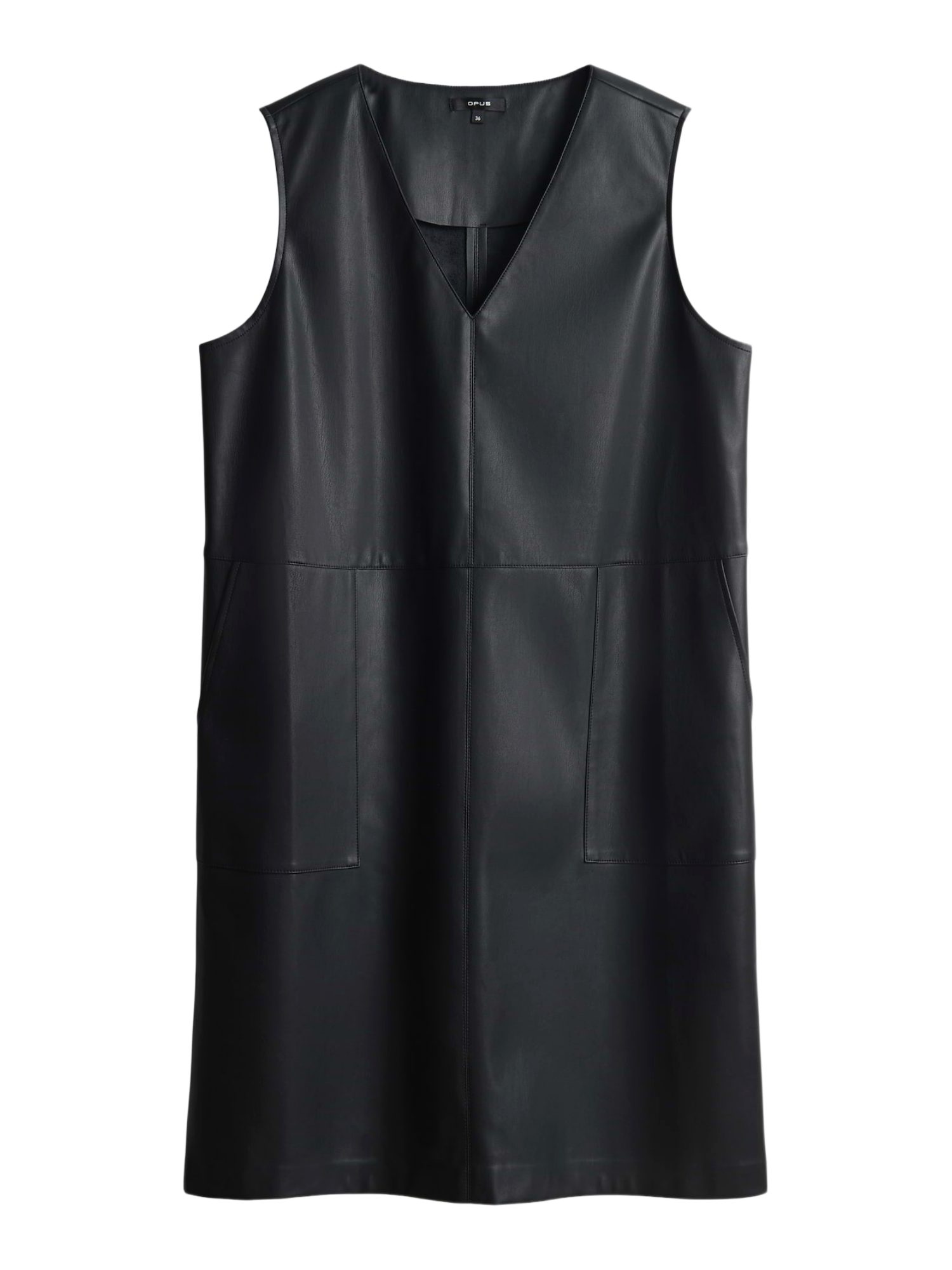 OPUS Midikleid schwarz,Casual,Polyester,Unifarben,V-Ausschnitt,Ärmellos,Regular Fit