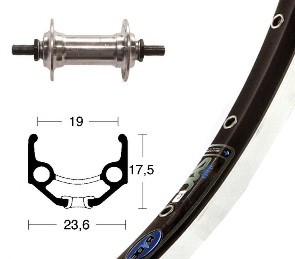 BikeParts Laufrad Bike-Parts Laufrad Vorderrad 28x1.75 Alunabe silber Festachse 36-Loch