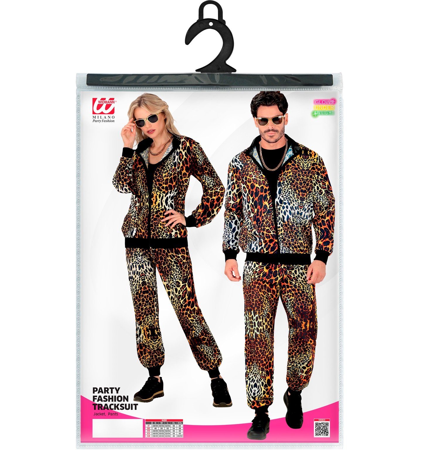 Widmann S.r.l. Kostüm Party Trainingsanzug 'Leopard' für Erwachsene, Or