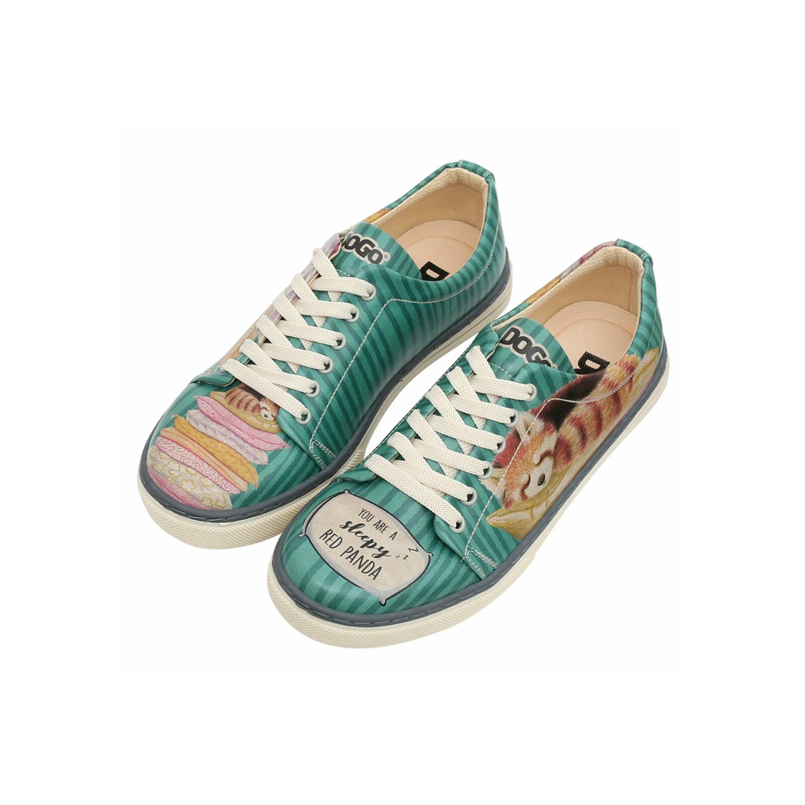 DOGO Classic Schnürsneaker You Are A Sleepy Red Panda Damen Sneaker Sneaker Handgefertigt