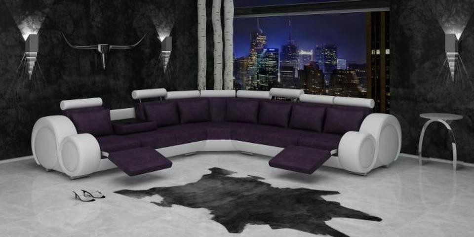 Xlmoebel Ecksofa Textiles Designer-Sofa mit USB-Anschluss und hochwertiger Polsterung, Hergestellt in Europa