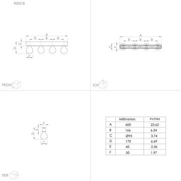 EGLO Deckenleuchte GUANAL, Leuchtmittel wechselbar, ohne Leuchtmittel, Deckenleuchte in chrom aus Alu, Stahl - exkl. E27 - 4X40W