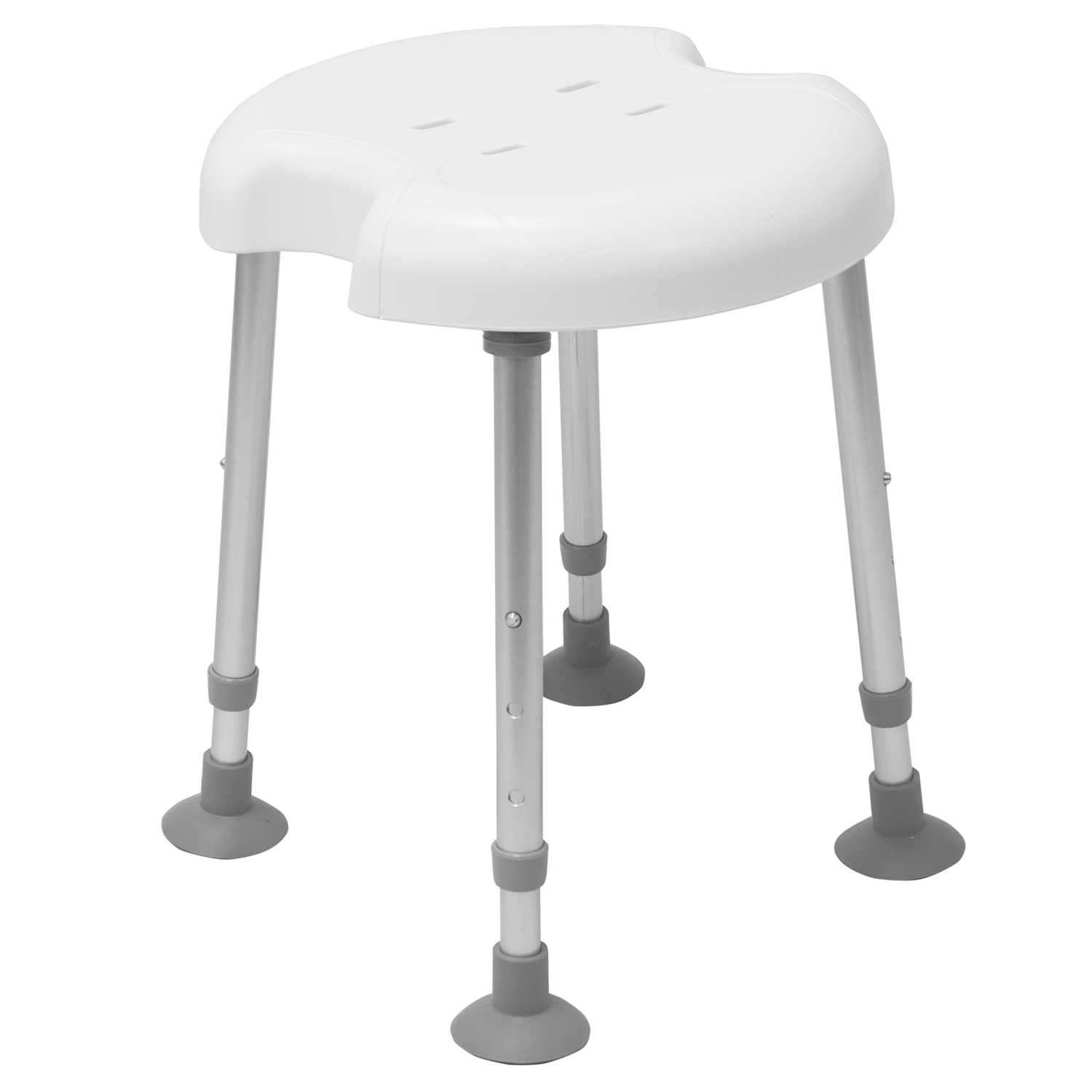 Drive Medical Duschhocker Drive Medical Delphi 2 Plus Duschhocker bis 180 kg, höhenverstellbar, zwei Hygieneaussparungen, Belastbarkeit 180 kg