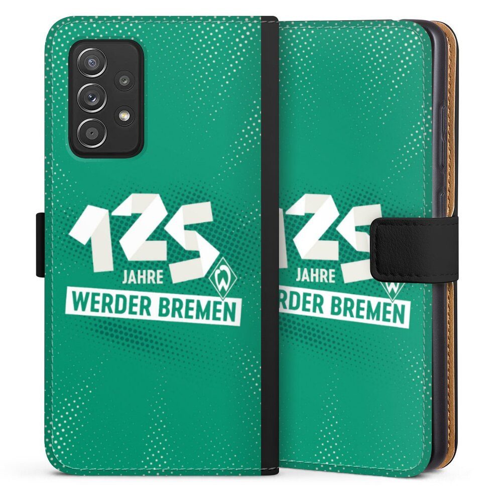 DeinDesign Handyhülle 125 Jahre Werder Bremen Offizielles Lizenzprodukt, Samsung Galaxy A52 5G Hülle Handy Flip Case Wallet Cover