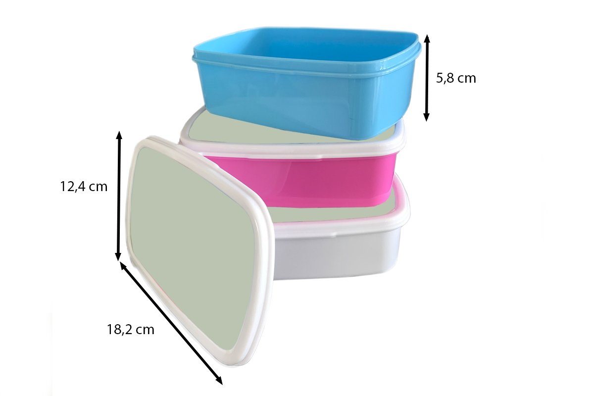 Brotbox Kunststoff - (2-tlg), MuchoWow Kinder, Erwachsene, Brotdose Mintgrün Snackbox, Unifarben, Kunststoff, für Mädchen, rosa Lunchbox