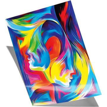 Mister-Kreativ XXL-Wandbild Abstract Art Faces - Premium Wandbild, Viele Größen + Materialien, Poster + Leinwand + Acrylglas
