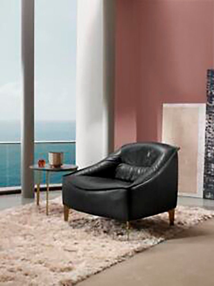 JVmoebel Sessel Sessel Einsitzer Luxus 1Sitzer Polster Sitz Designer Textil Sitz Stoff Schwarz
