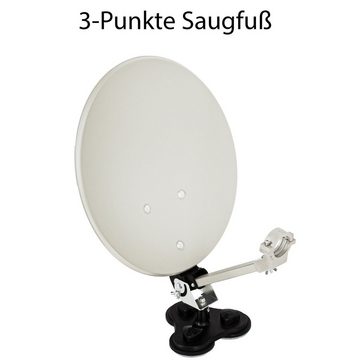 PremiumX Camping SAT Anlage 35cm Antenne Single LNB 10m Kabel im Koffer SAT-Antenne