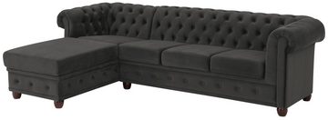 Home affaire Chesterfield-Sofa New Castle L-Form, hochwertige Knopfheftung in Chesterfield-Design, B/T/H: 255(171/72)