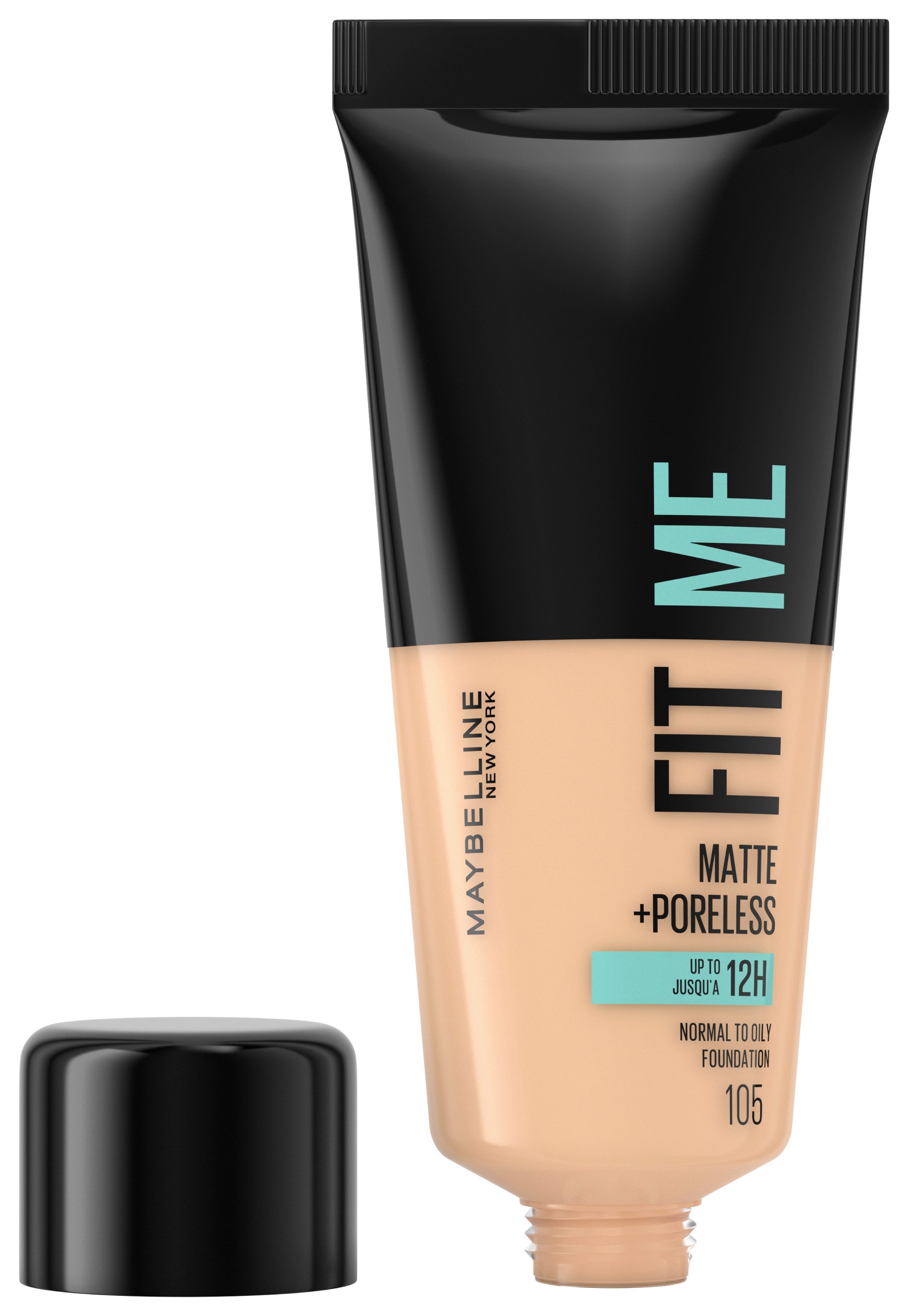 MAYBELLINE NEW YORK Foundation FIT ME! MATTE + PORELESS MAKE-UP, für einen natürlich mattierten Teint, leichte bis mittlere Deckkraft