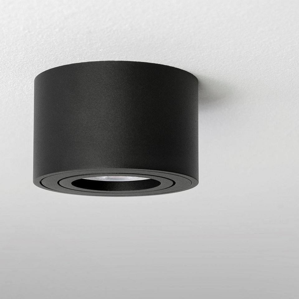 linovum LED Aufbaustrahler Aufbauleuchte SMOL schwenkbar in schwarz matt &  rund mit LED 5W, Leuchtmittel inklusive, Leuchtmittel inklusive