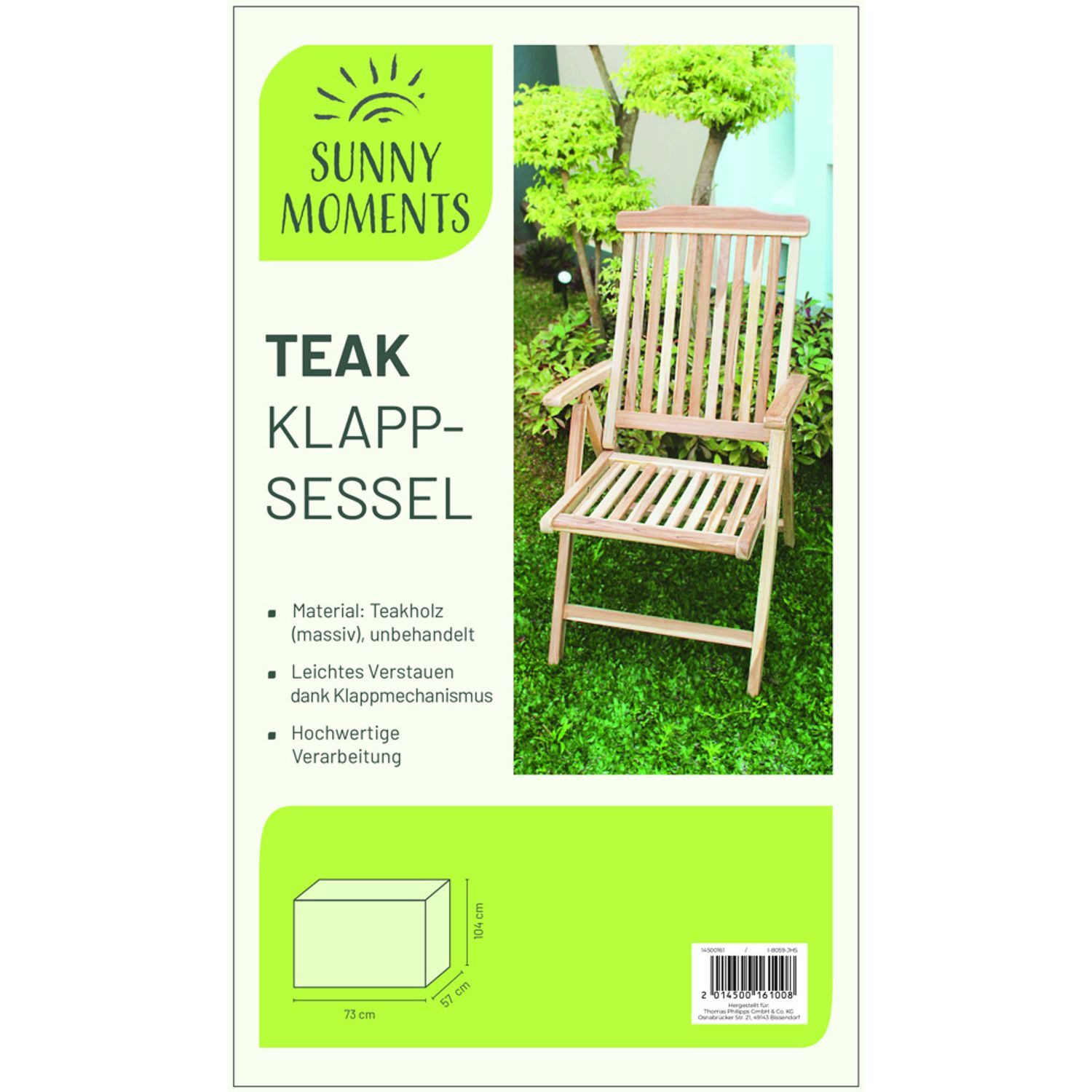 BURI Klappstuhl Teak Klappsessel Klappstuhl Gartenstuhl Gartensessel Campingstuhl