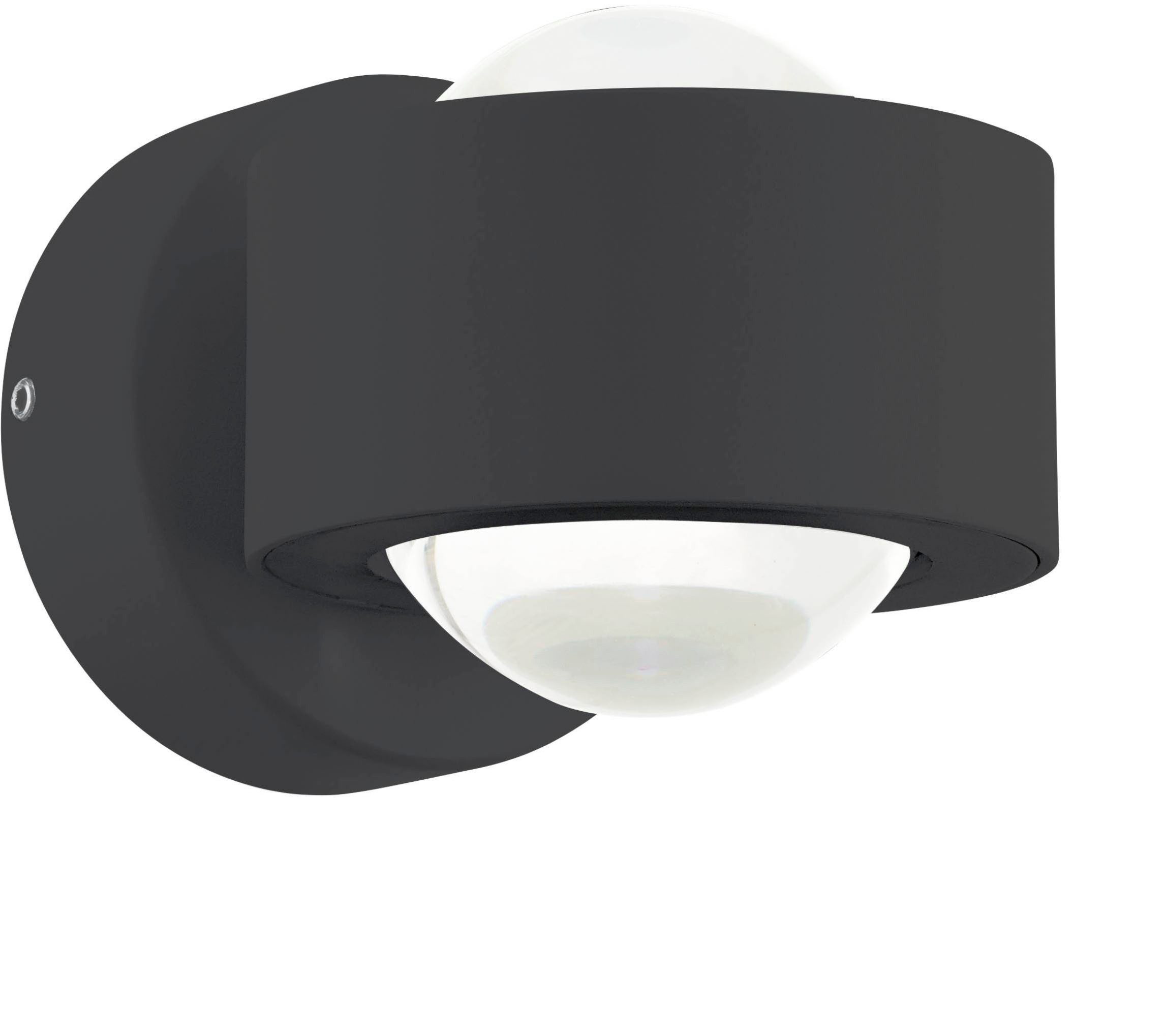 EGLO Wandleuchte Treviolo LED Außen Wandlampe, 2fach Wandleuchte, Aluminium-Guss, IP44, LED fest integriert, Warmweiß, Wand-/Deckenleuchte - L9 x H8,5 x AL12 cm - anthrazit - 2X2,2W inkl.