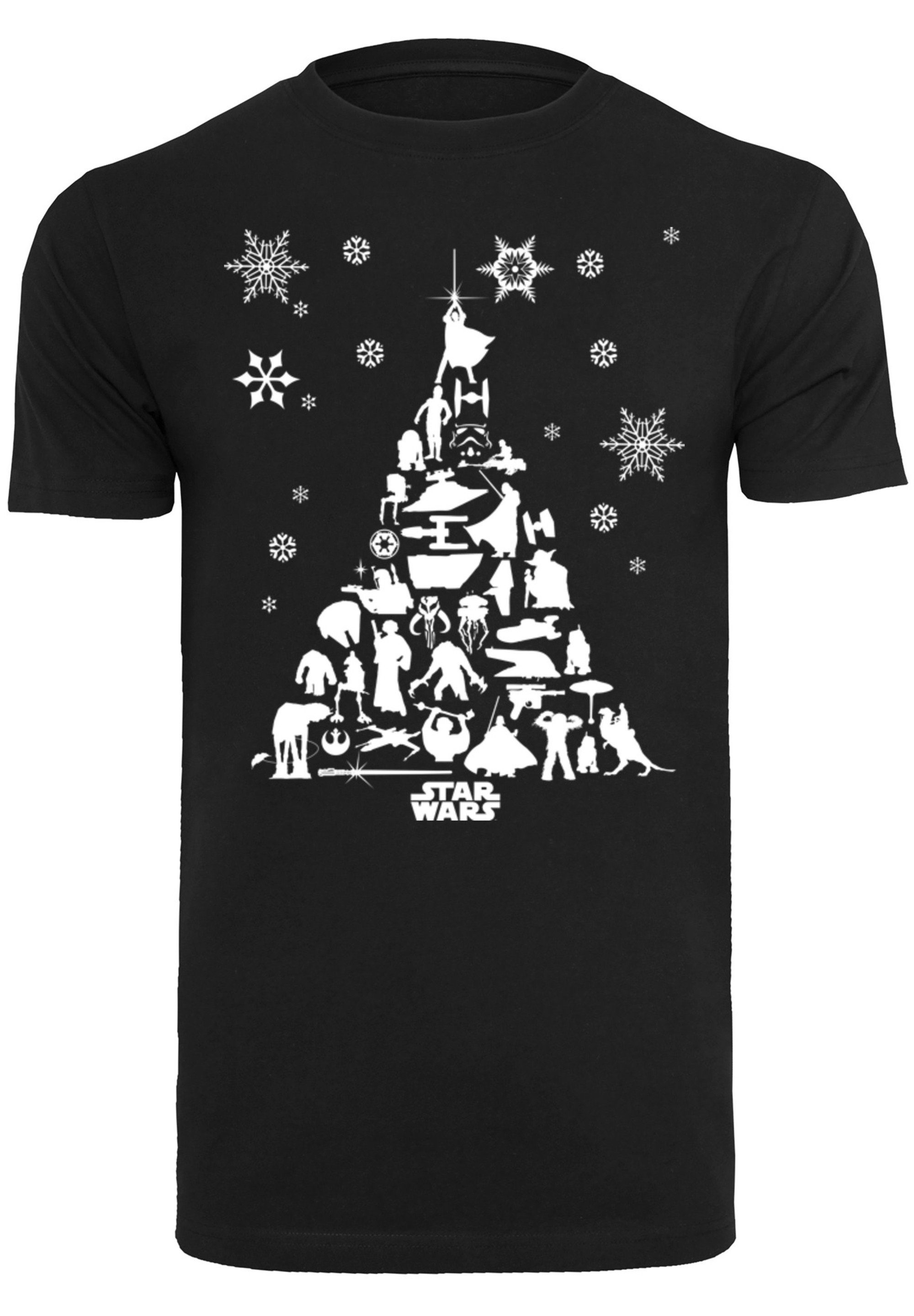 F4NT4STIC Kurzarmshirt Herren Star Wars Christmas Tree with T-Shirt Round Neck (1-tlg)