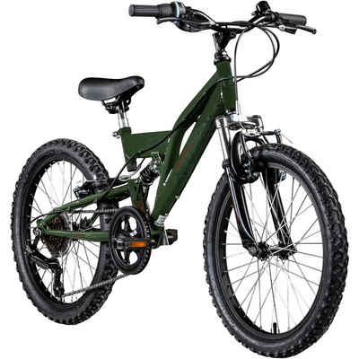 Galano Mountainbike FS180, 6 Gang, Kettenschaltung, Kinderfahrrad 6 Gang 18 Zoll ab 5 Jahre 115-130 cm Mountainbike Fully