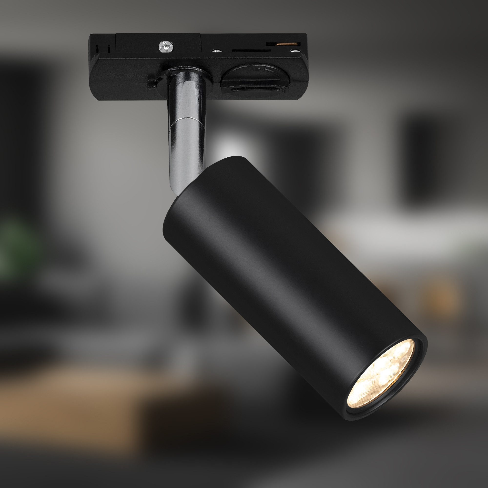 Briloner Leuchten Schienensystem-Leuchten RAIL, ohne Leuchtmittel, LED Spotlight 40x100 mm Schwarz 5,5W Schienensystem Rail Büro