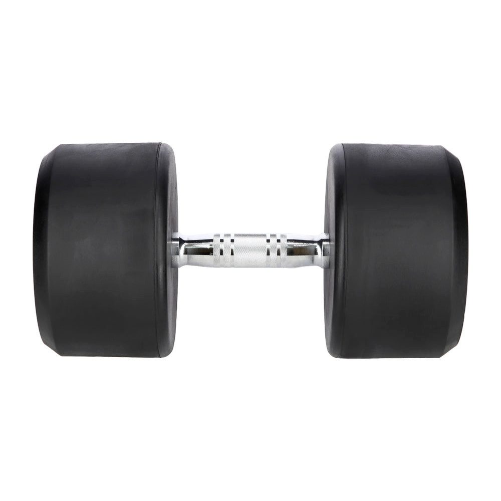 HMS Hantel Rundhantel Gummihantel Krafttraining, (Spar-Set, 42, 5 kg robust), gerändelter Griff, Chromstahl, bodenschonend