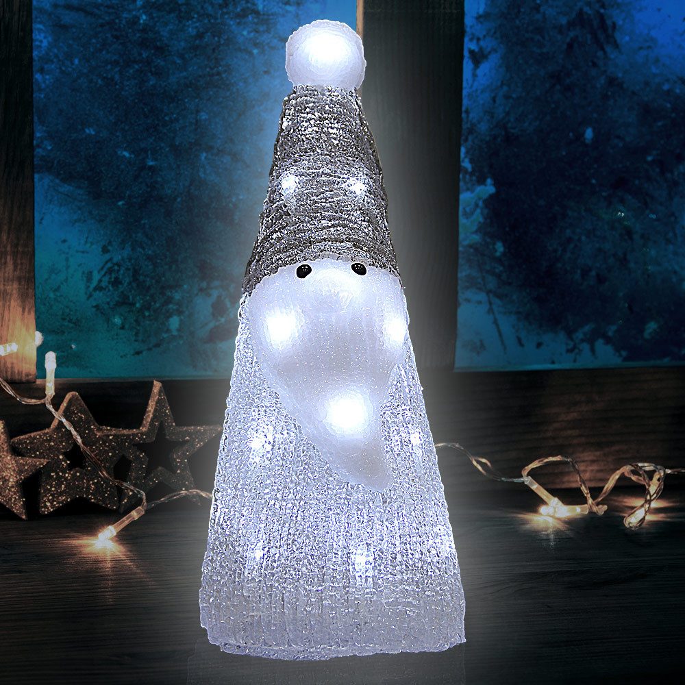 Deuba Dekofigur, Acryl Figur mit LED Außen Innen Weihnachtsmann 31x12x12cm