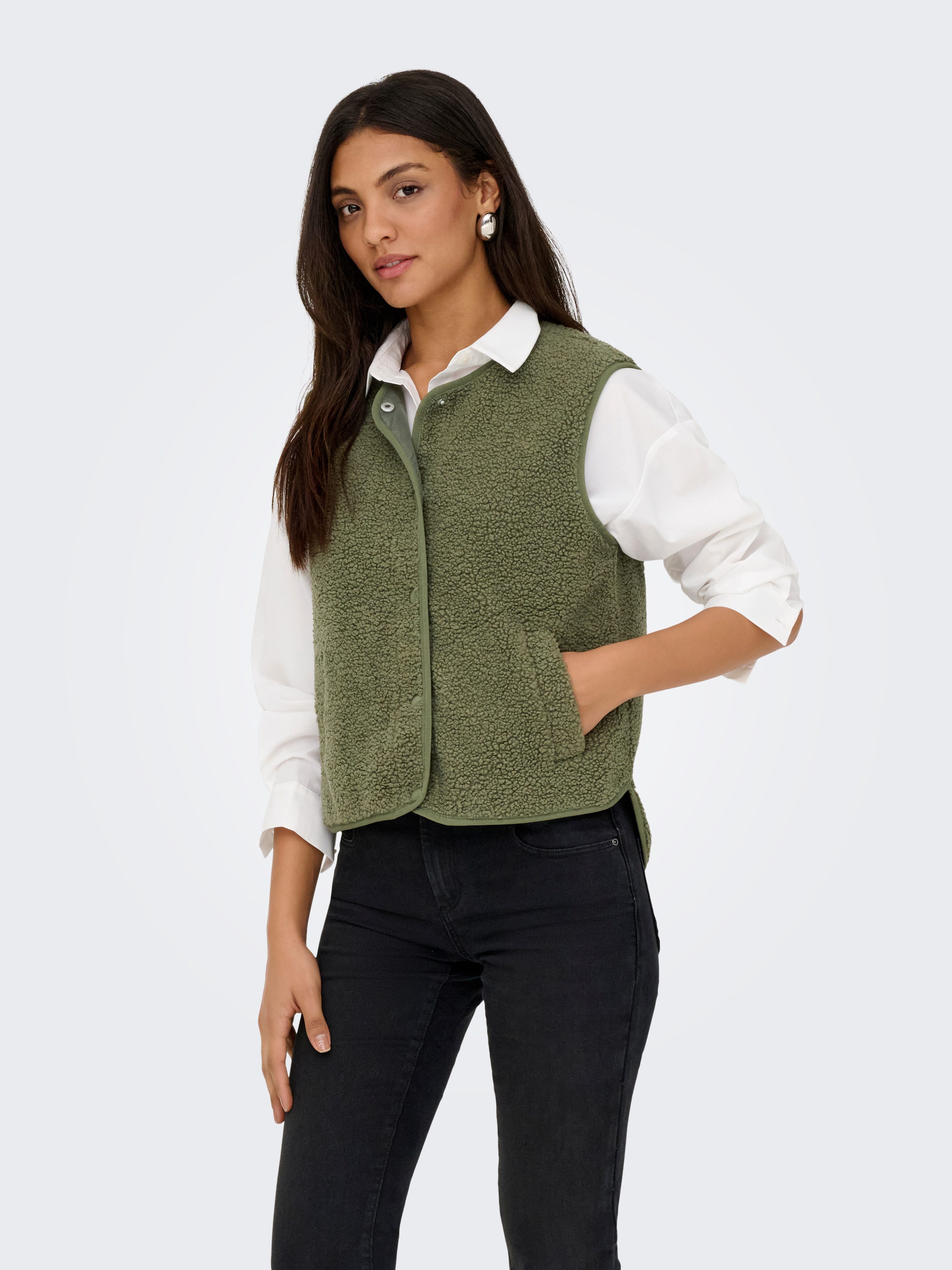 JDY Plüschweste JDYSIMINA TEDDY WAISTCOAT OTW QIQ NOOS Kunstfaser