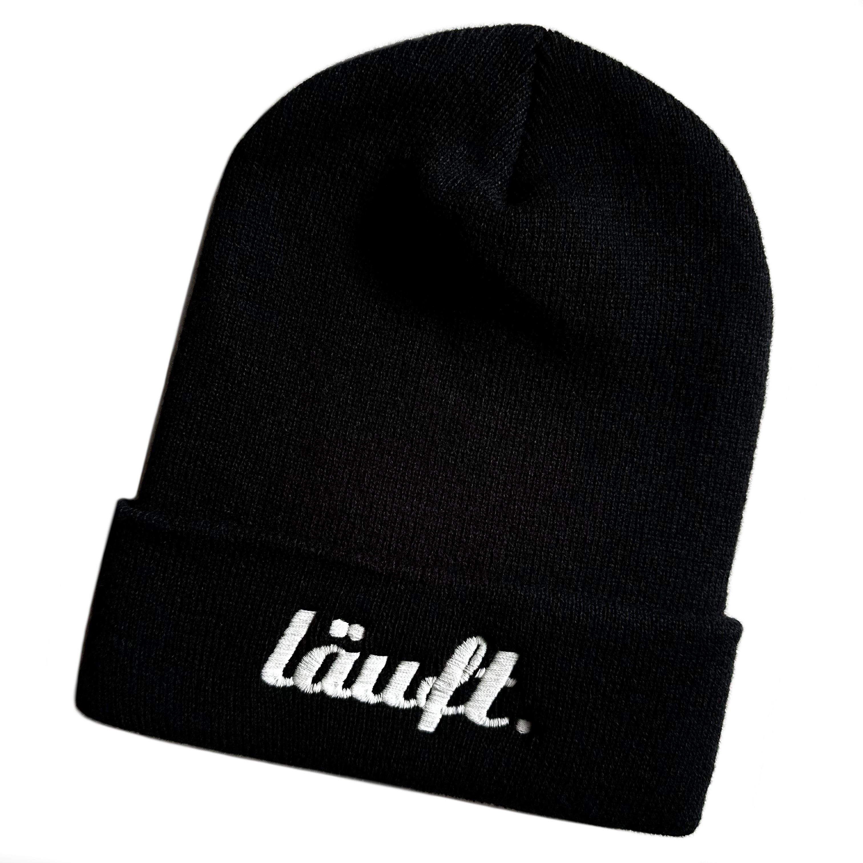 Strickmütze Wintermütze läuft (Beanie Mütze) bestickt Spruch Streetwear Unisex