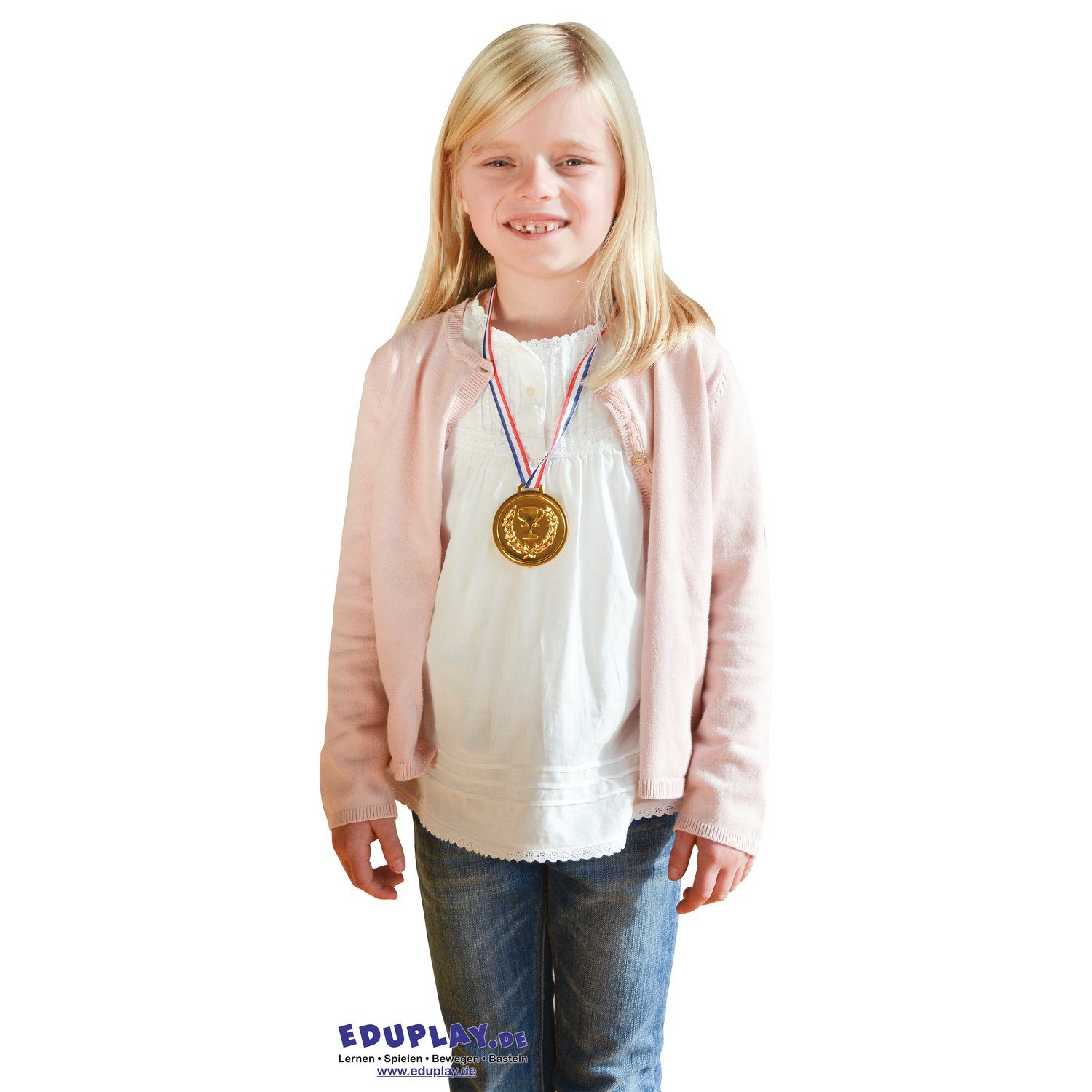 EDUPLAY Lernspielzeug Kunststoff-Medaille mit Sicherheitsverschluss zum Beschriften (1-St) – Bild 3 von 5