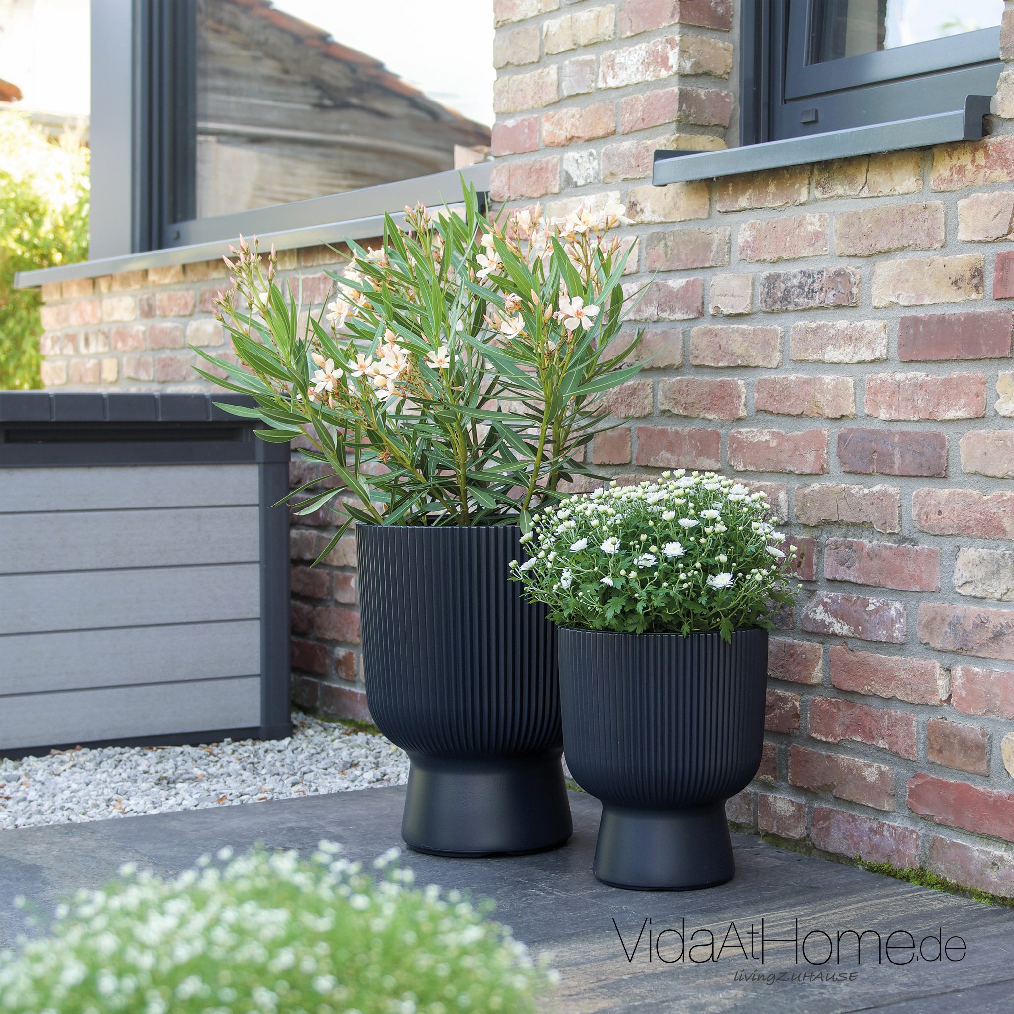 Thumbnail - VidaAtHome.de Blumentopf Design-Pflanzgefäße-Set ALVY (2er Set) (Spar-Set, 1x Design-Pflanzgefäß ALVY 30, 1x Design-Pfla...