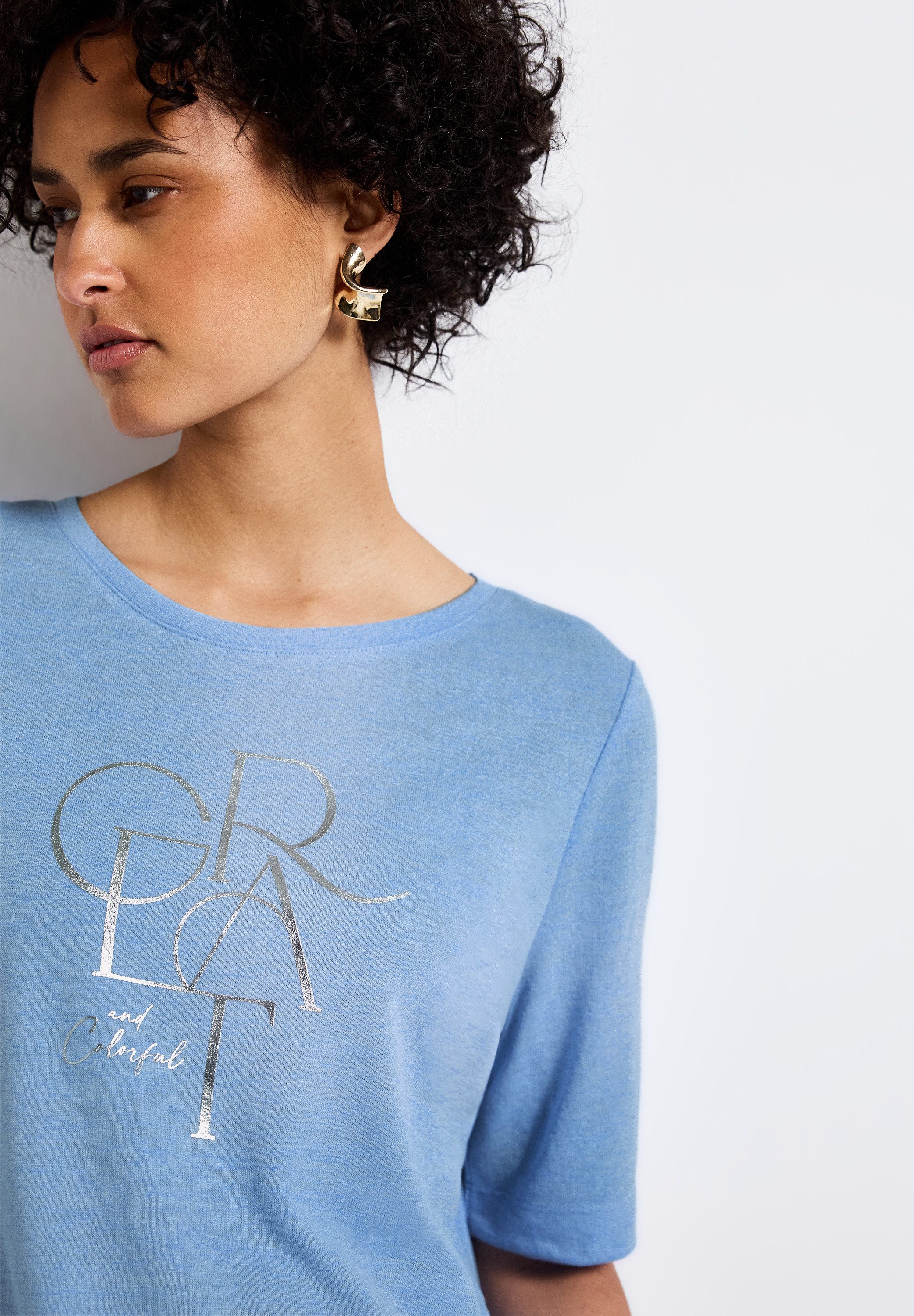 STREET ONE T-Shirt mit Folien-Wording günstig online kaufen