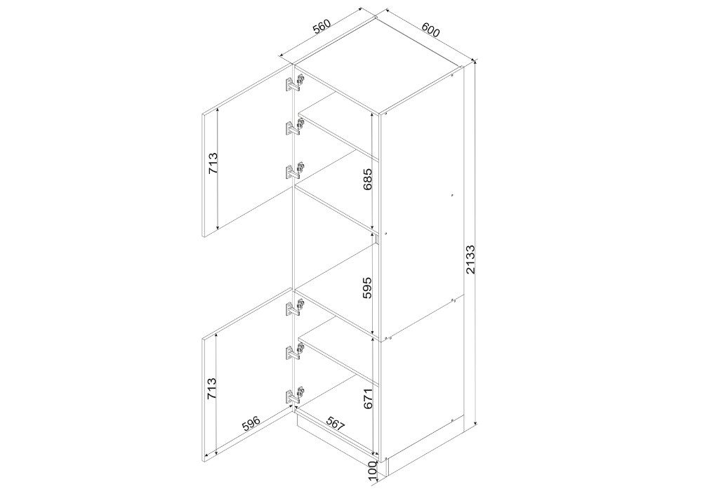 ROYAL24_MARKT Mikrowellenumbauschrank - Sonja - Kompakt Mikro Lösung (Küchen Mikrowellenumbauschrank, 1-St., Premium - Sonja D60PK P/L) Edles Design - Top Material - Hochwertig