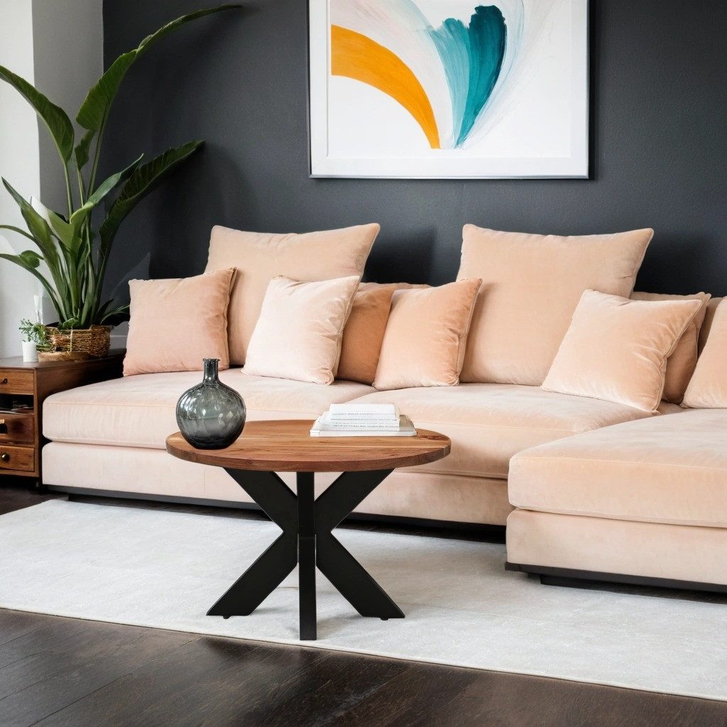 Marrakesch Orient & Mediterran Interior Couchtisch Industrial Couchtisch Abele handgemacht aus Metall & Holz massiv 70 cm (1-St), Handarbeit