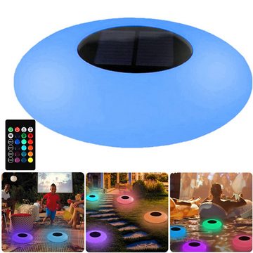 MAGICSHE LED Solarleuchte Wegeleuchten Poolbeleuchtung 16 RGB Farbe, LED fest integriert, schwimmendes Poollicht, mit Fernbedienung, für Gärten, Schwimmbäder