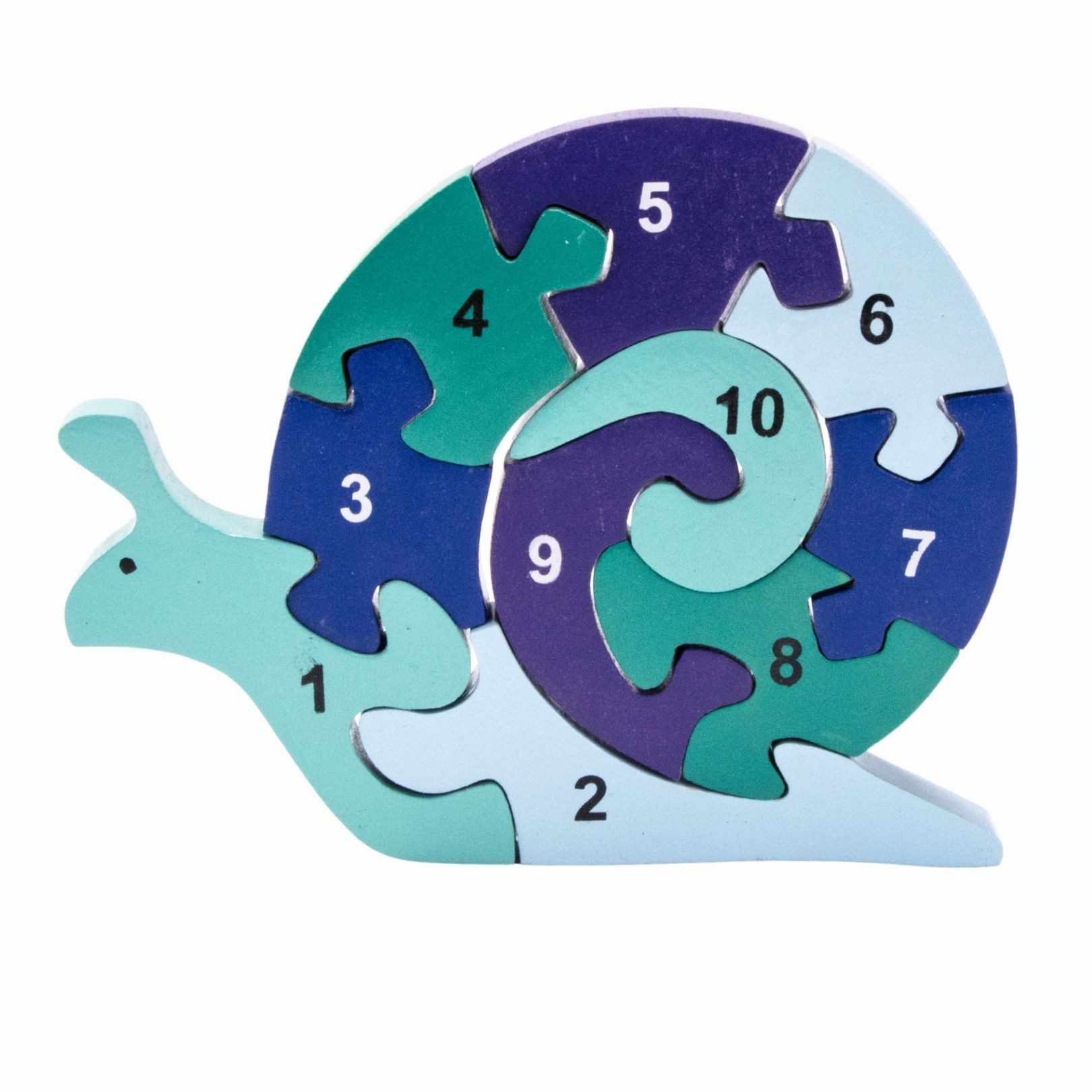GICO Steckpuzzle Holzpuzzle Schnecke mit Zahlen von 1 bis 10- 3935, Puzzleteile