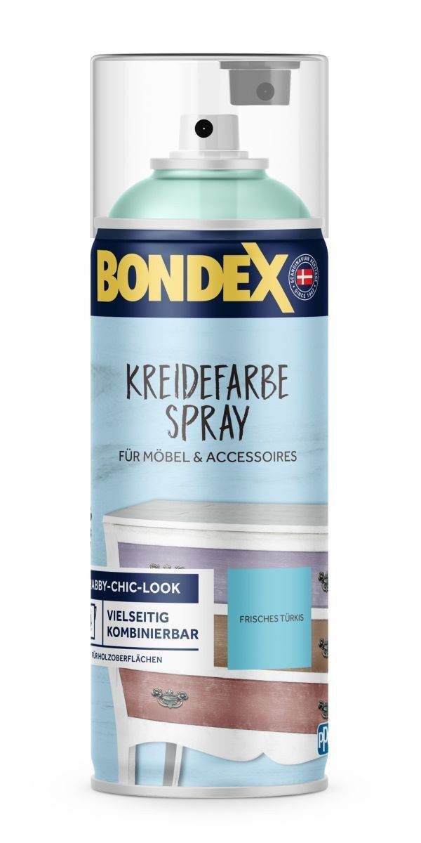 Bondex Kreidefarbe Bondex Kreidefarbe Spray Frisches Türkis 0,4l, Innen, Möbel & Rahmen