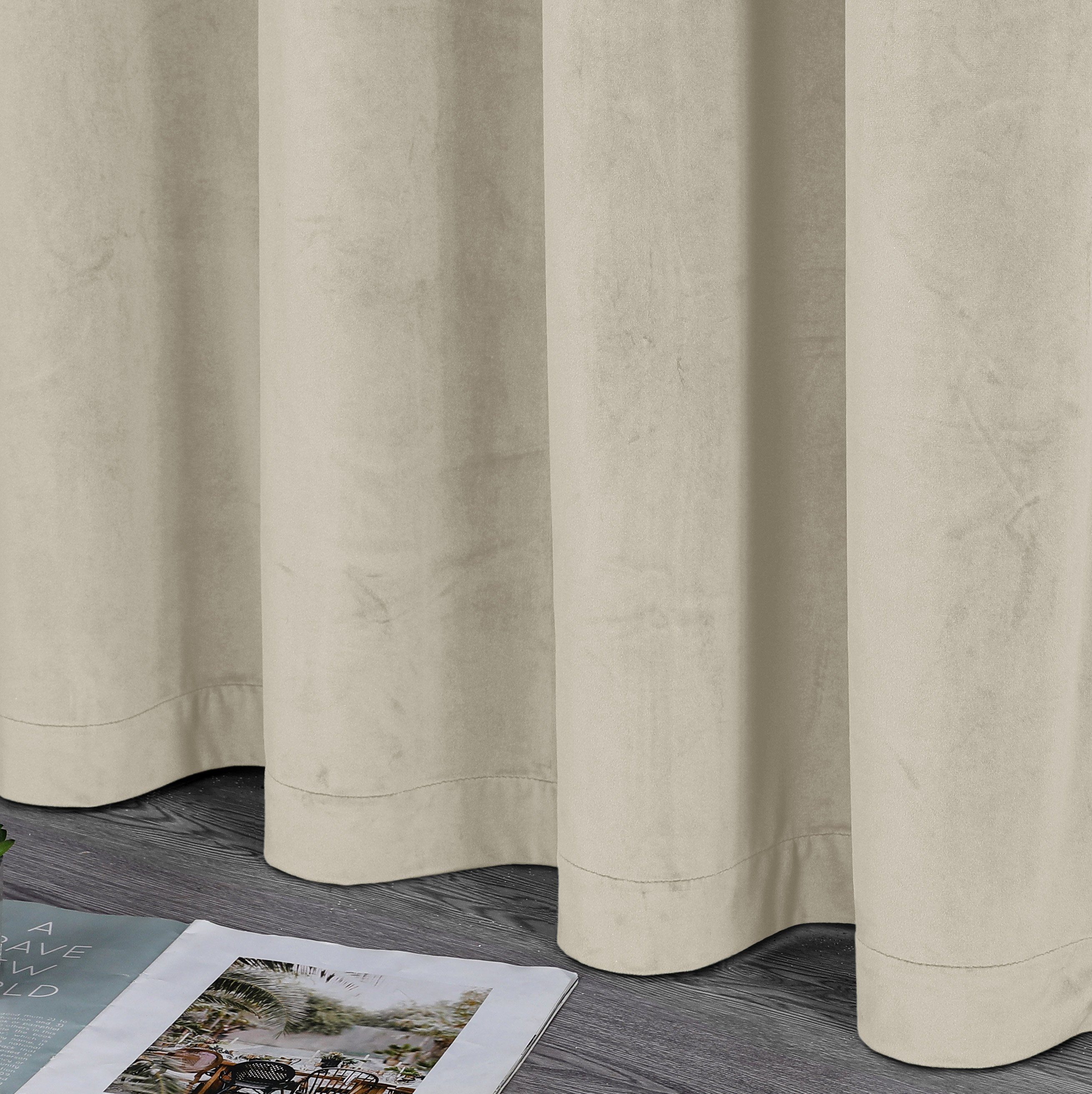 Beautex Verdunkelungsvorhang Samt Vorhang Kräuselband U-Band Gardine Velvet günstig online kaufen