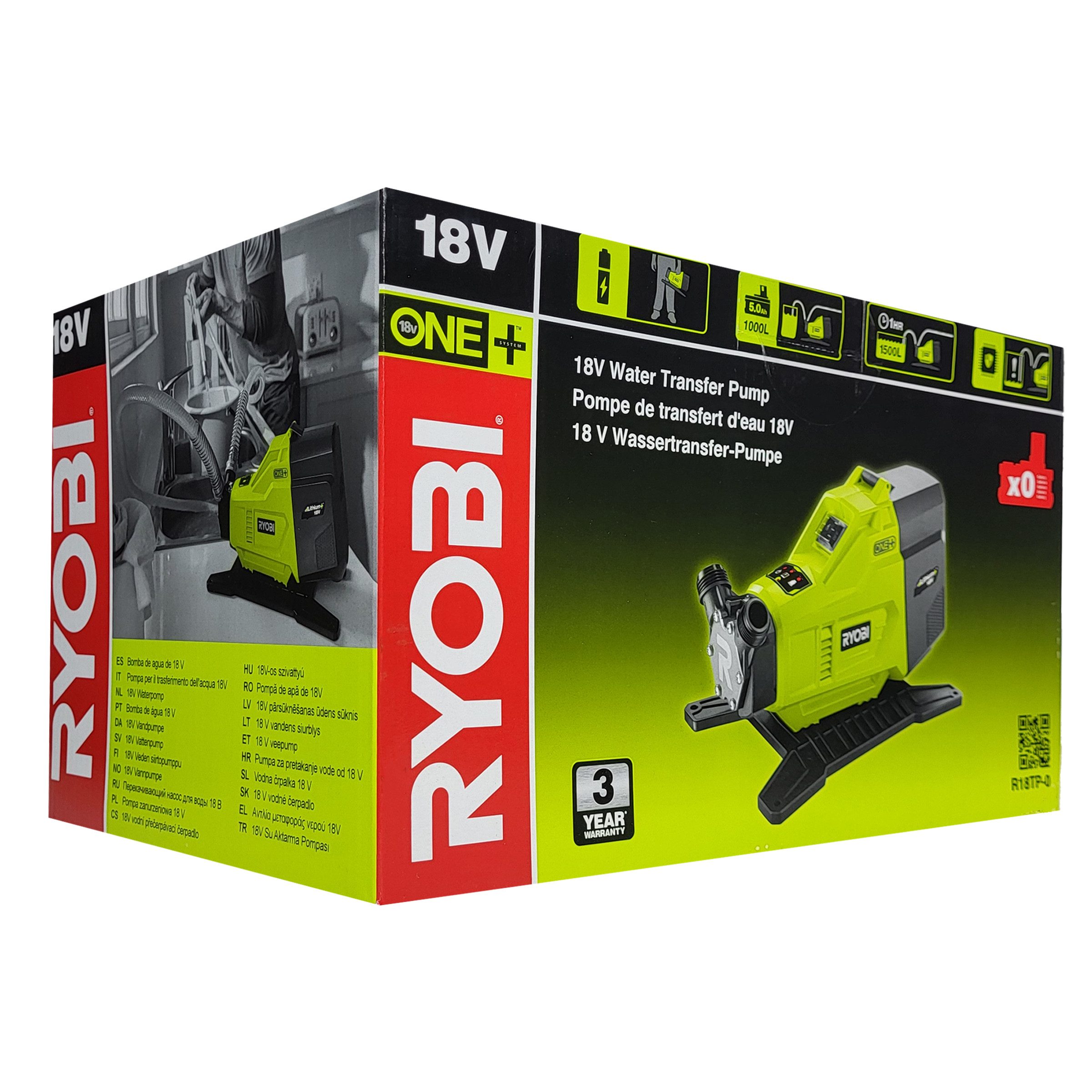 RYOBI Akku-Gartenpumpe Ryobi R18TP-0 – 18V ONE+ Akku-Wasserpumpe (1-tlg)