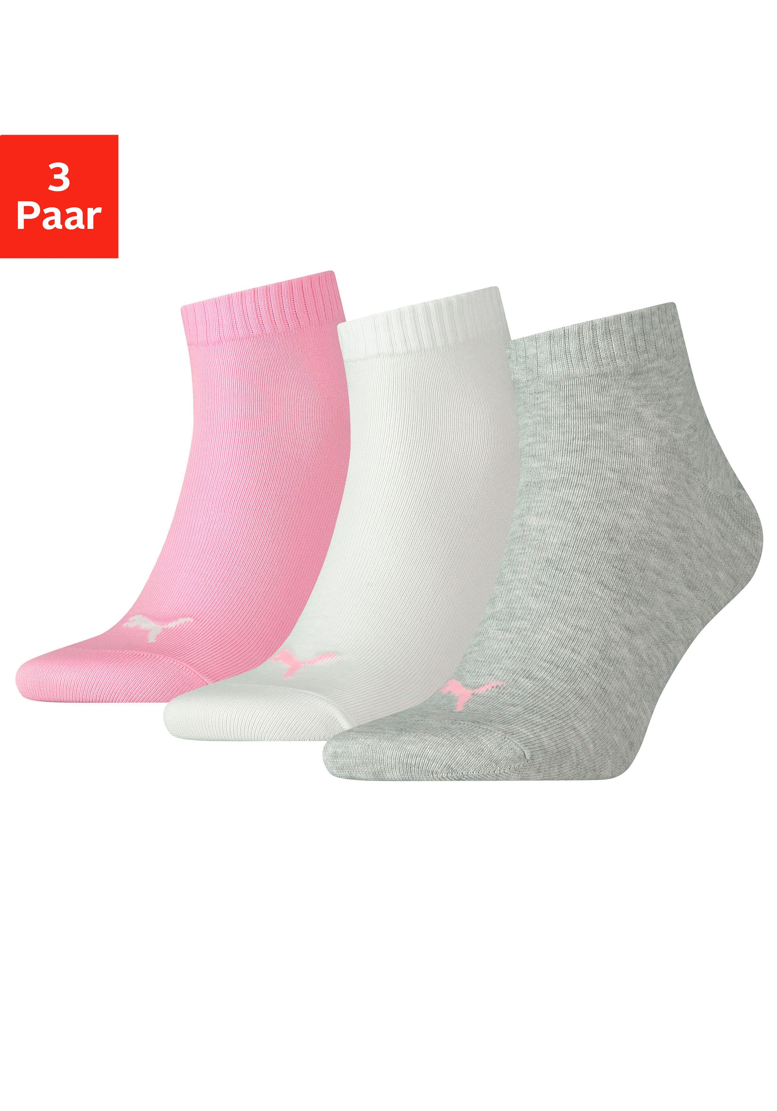 PUMA Kurzsocken (3-Paar) mit Rippbündchen