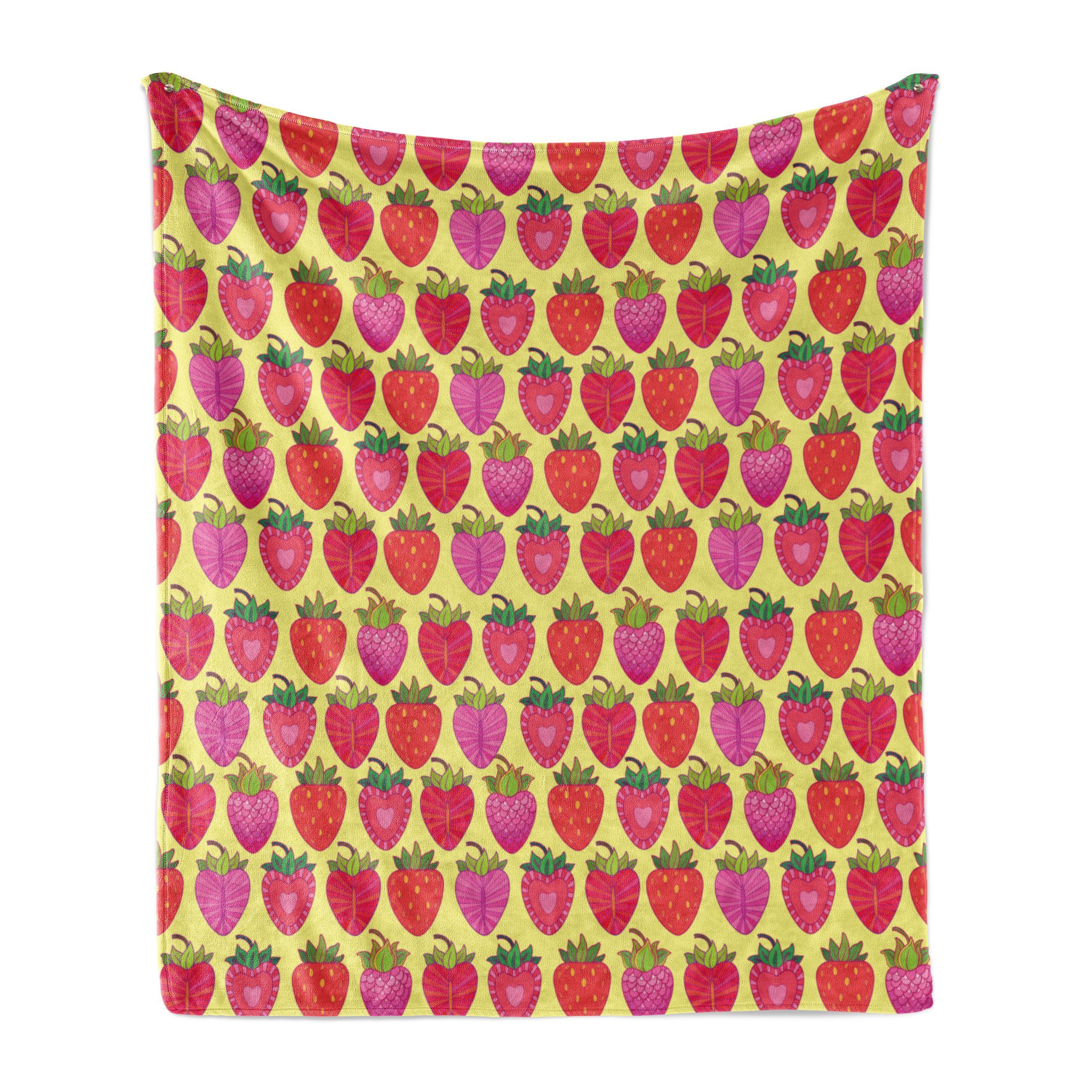 Wohndecke Gemütlicher Plüsch Erdbeere Motiv Innen- Berry Scheiben für den und Abakuhaus, Außenbereich