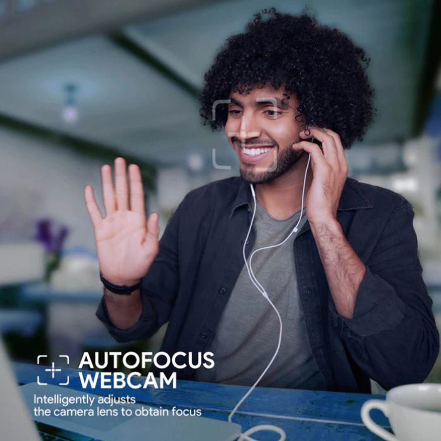 AUKEY PC-W3S Webkamera 1080p USB Webcam (Full HD, Autofokus, Plug and Play, Windows, Mac)