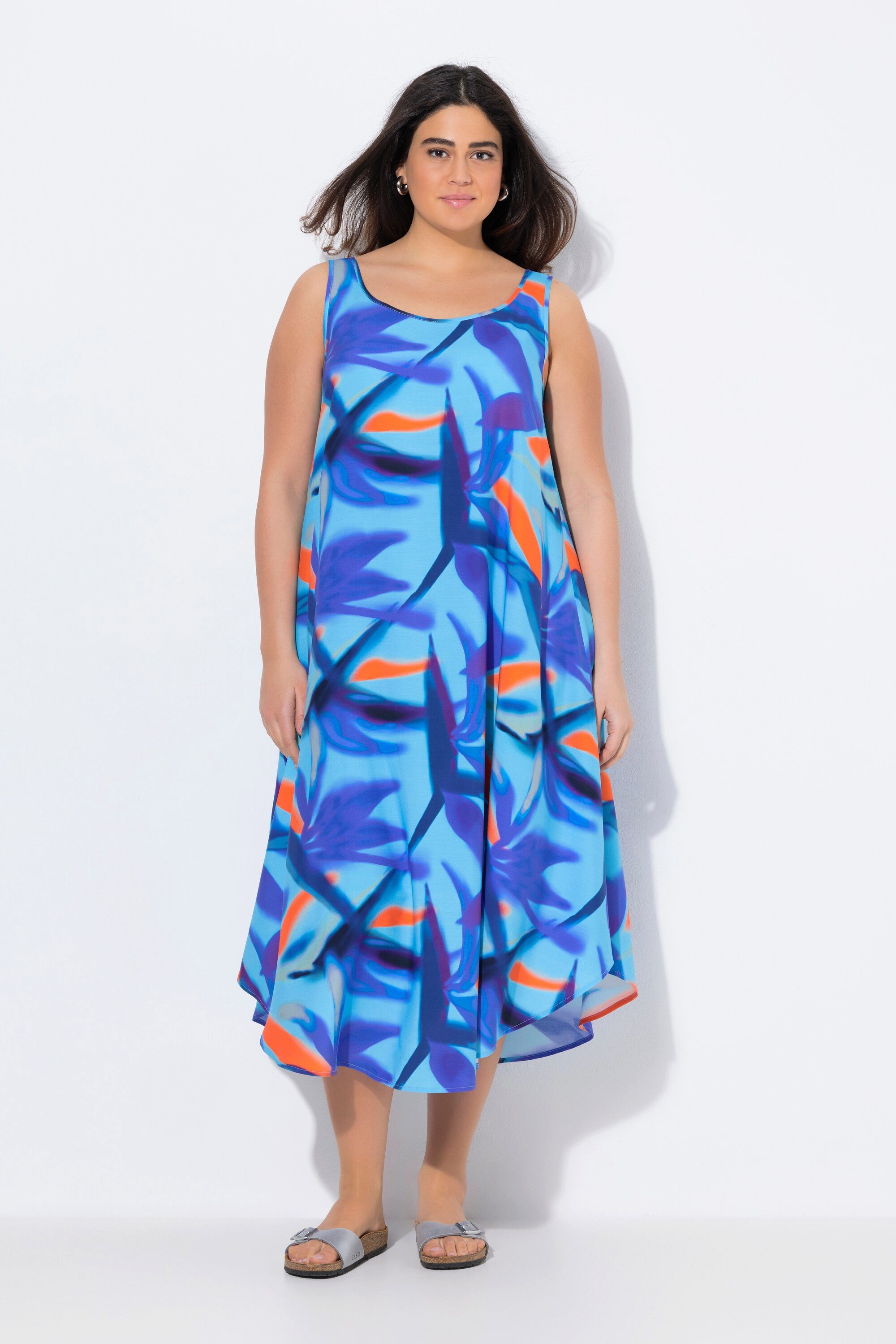 Ulla Popken Maxikleid Midikleid Blüten A-Linie günstig online kaufen