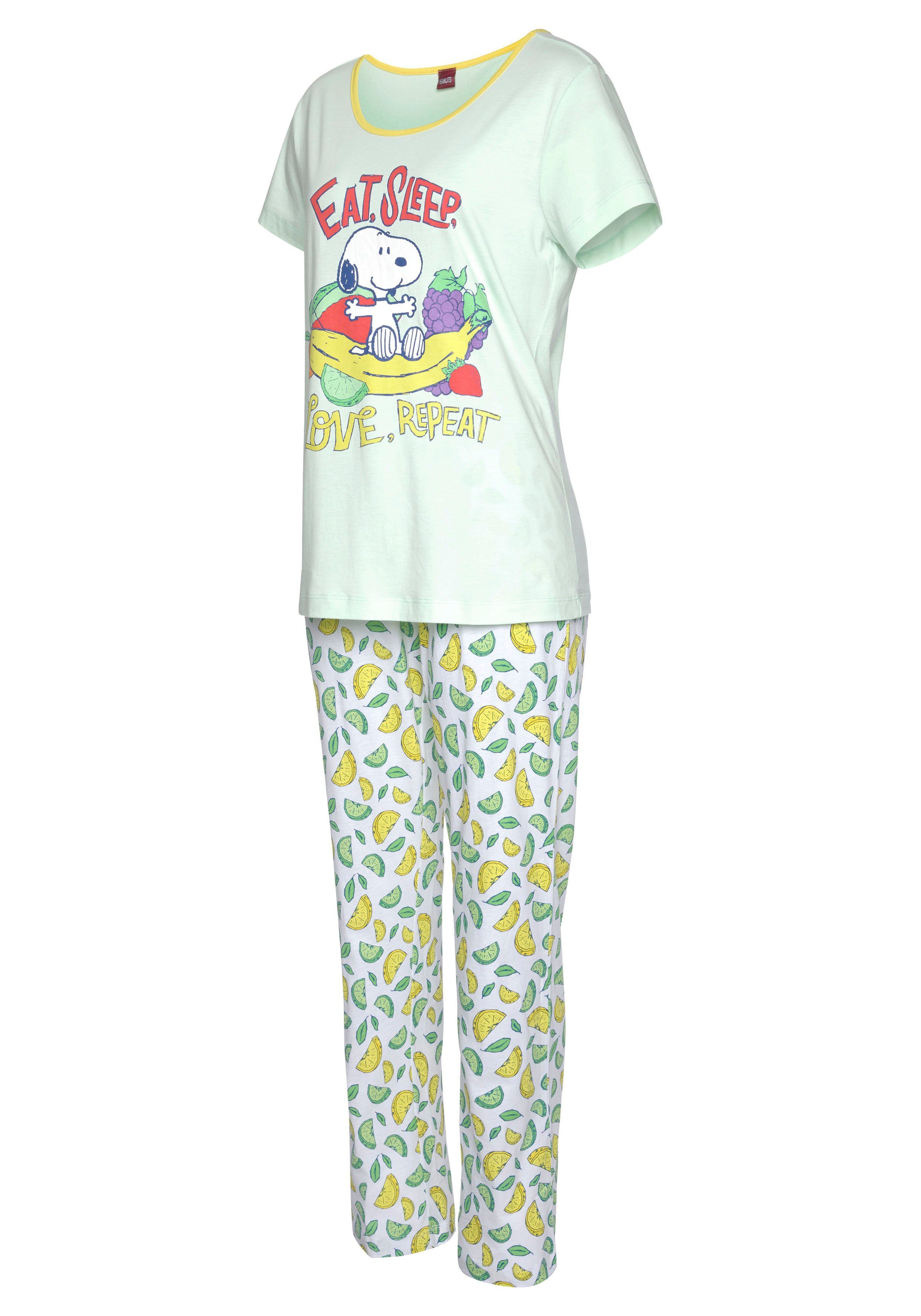 PEANUTS Pyjama (2 tlg., Snoopy-Print Stück) mit 1