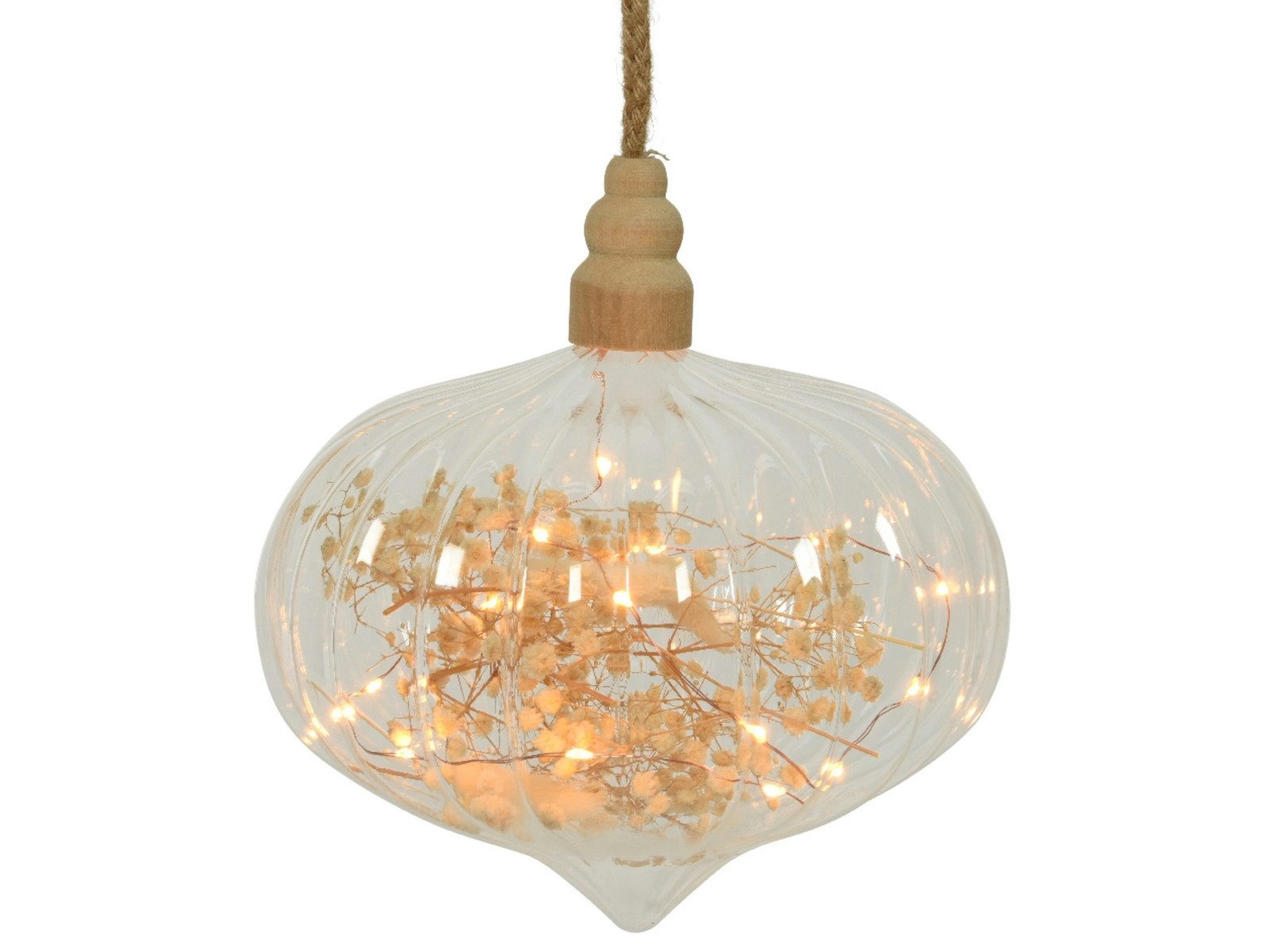 Lumineo Lichterkette Micro LED Zwiebel transparent 21 cm