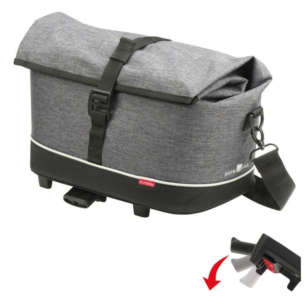 KlickFix Fahrradkorb Gepäckträger-Tasche Rackpack City,38x21x25cm, ca.900g,  tweed