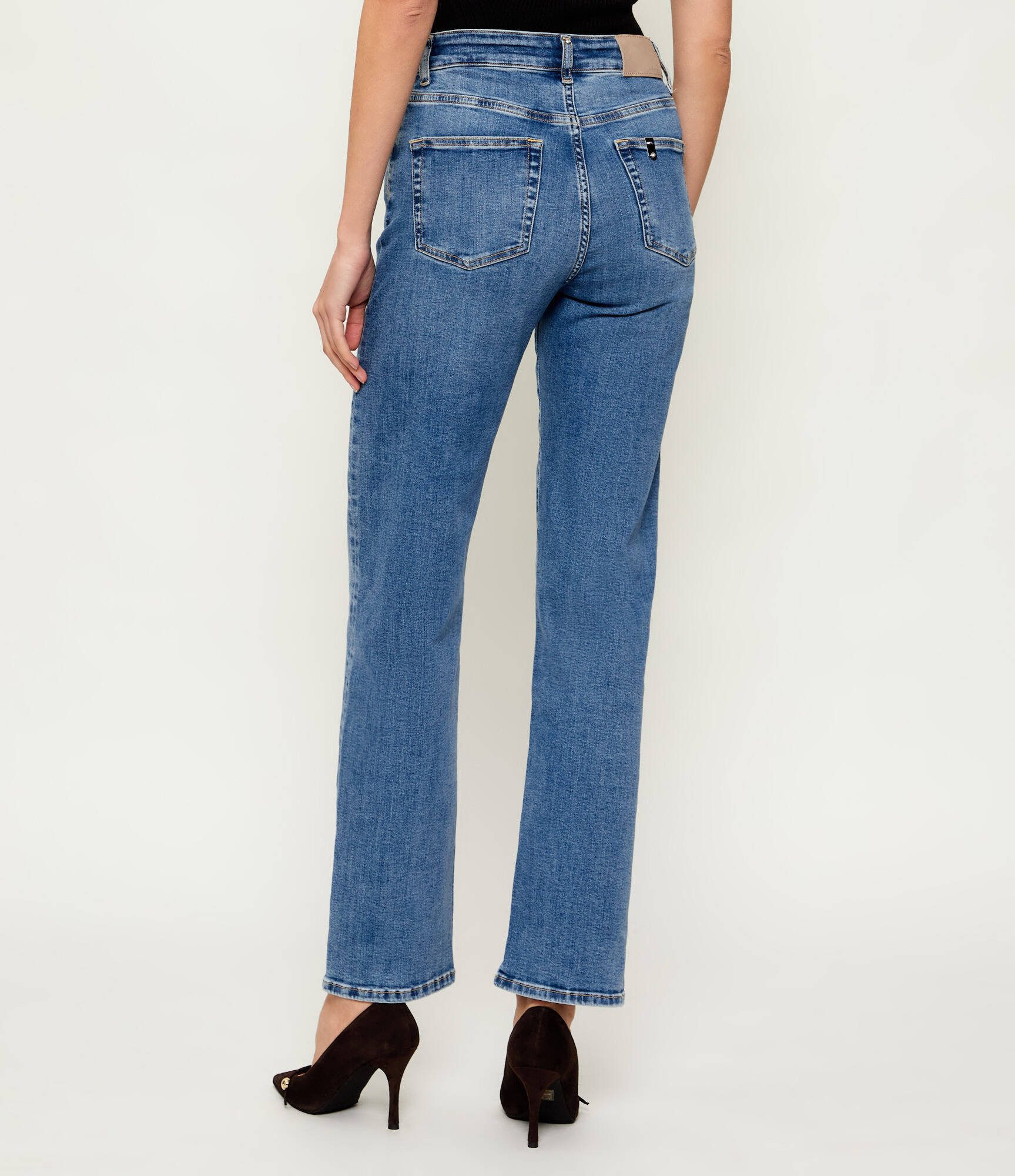 Liu Jo Stoffhose - Damen Straight Jeans - Regular Fit Jeans mit Stretch - klassische De