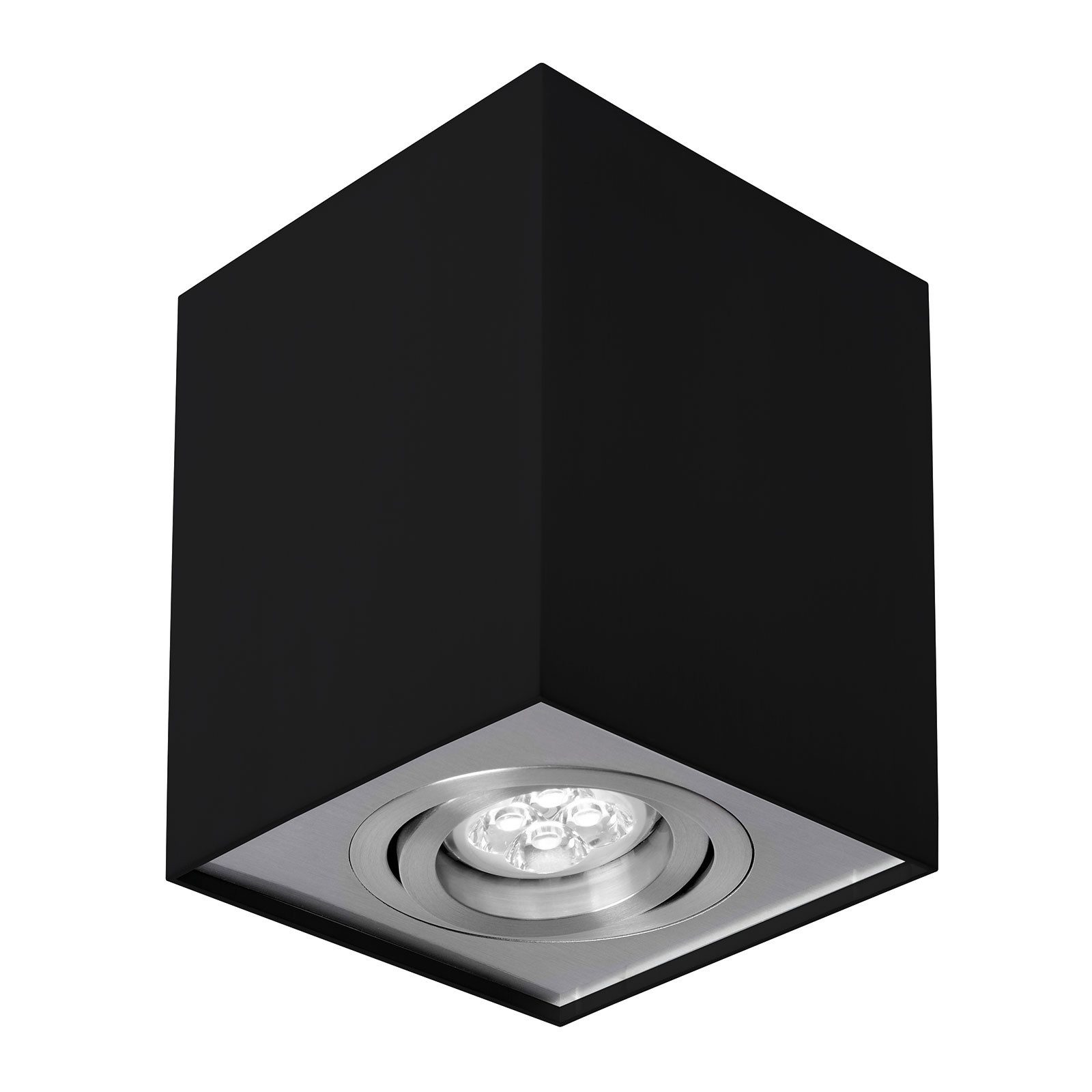 Spectrum Aufbauleuchte LED Chloe GU10 schwenkbar Deckenleuchte IP20 downlight max.10W eckig, Kein Leuchtmittel enthalten, Schwenkbar