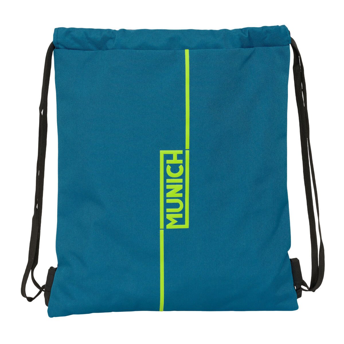 Munich Rucksack 35 x 40 x 1 cm Rucksacktasche mit Bändern Munich Land Schwarz grün 35x