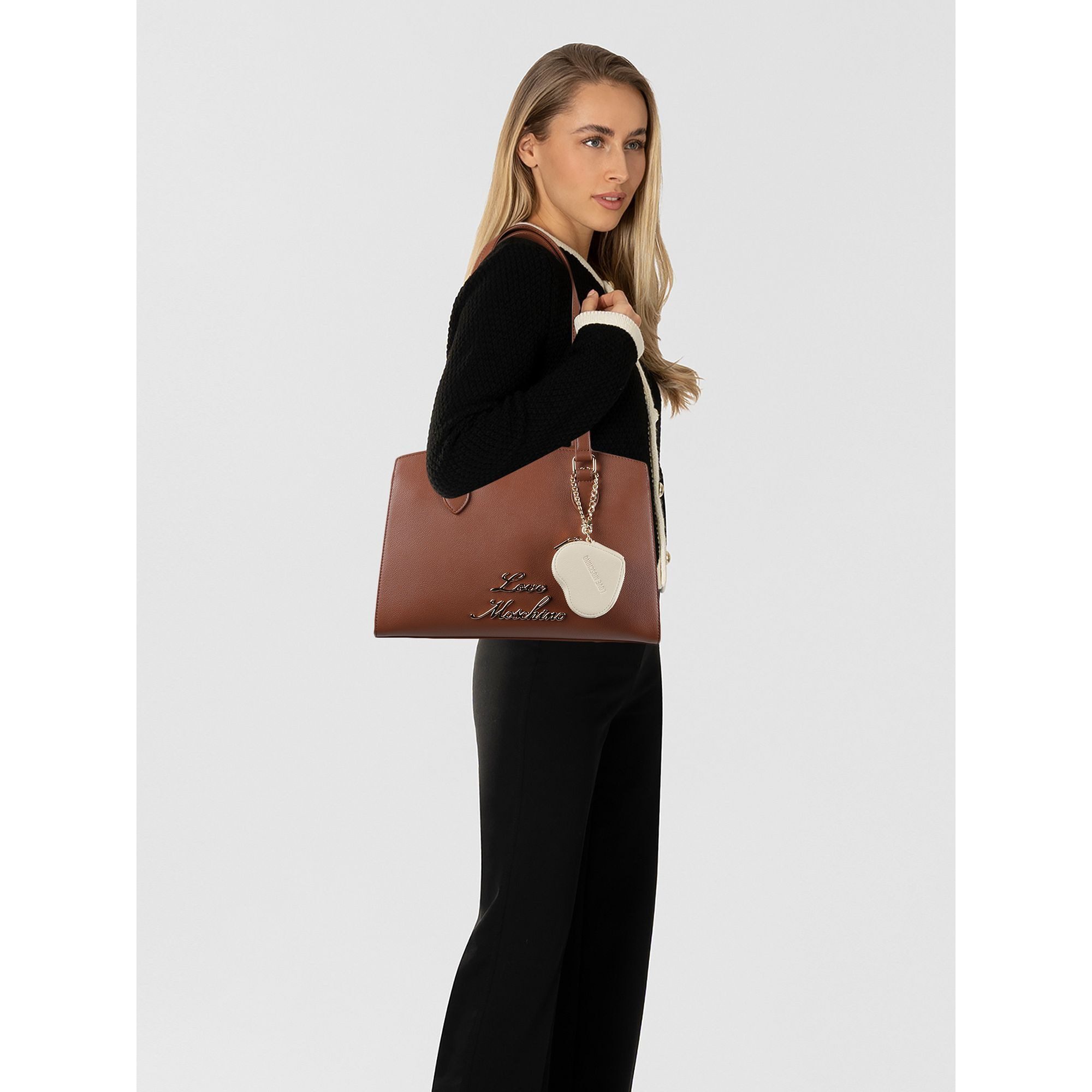LOVE MOSCHINO Schultertasche Heart Charm, Leder