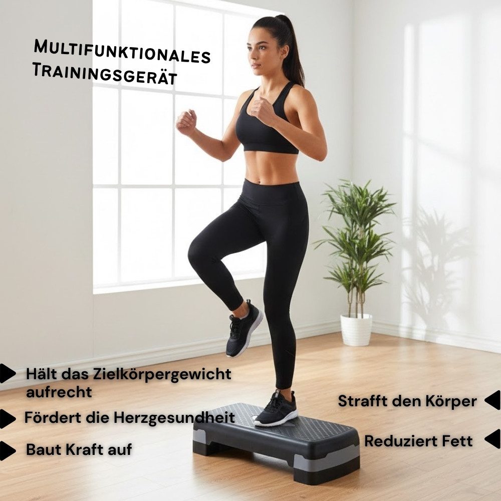 Endless Stepper Aerobic-Übung höhenverstellbar mit 2, ABS-Kunststoff, Für Unisex (1 Aerobic Stepper, Non Slip Surface), für Zuhause, Übung Workout-Plattform